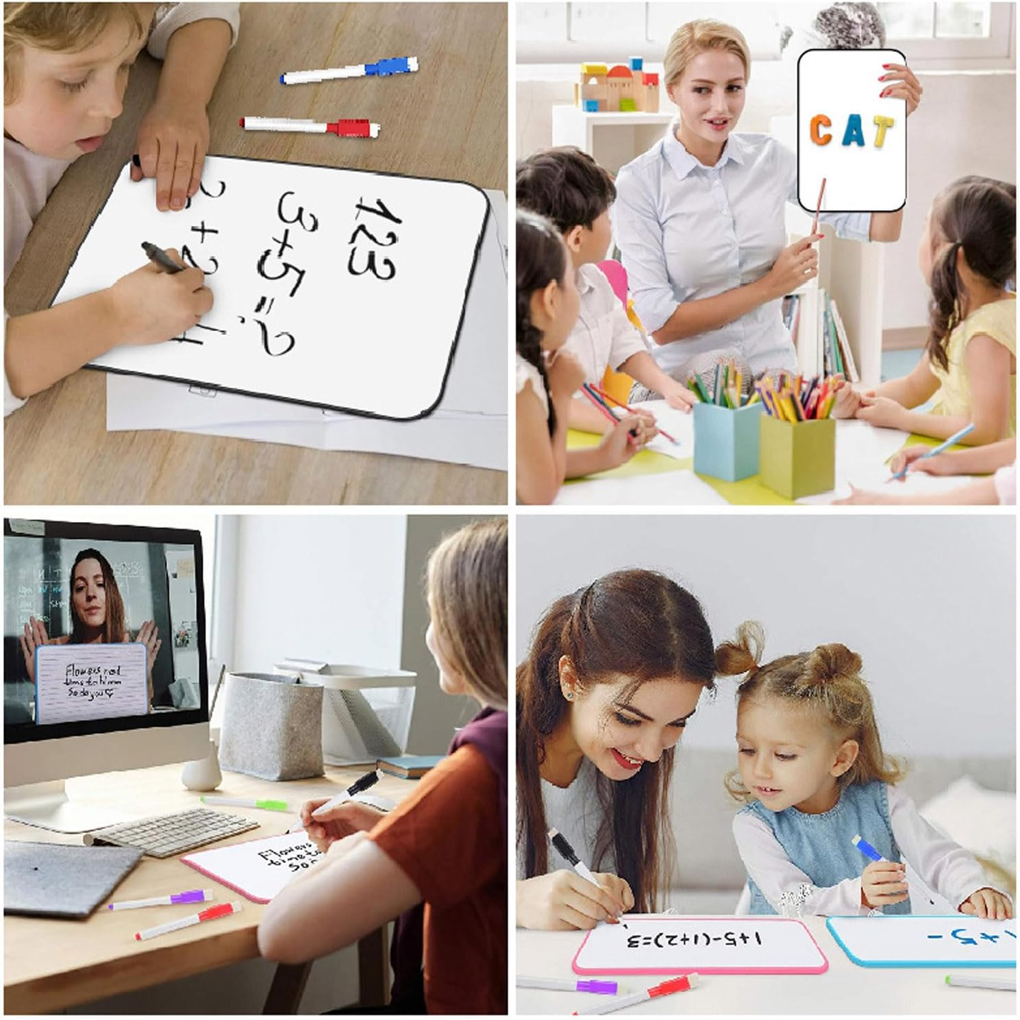 Mini Magnetic Whiteboard, 21 X 30 Cm Small White Board, A4 Desktop Dry Erase Board, Portable Double-Sided Dry Erase Board with Marker and Board Eraser, for Office,School & Home (Black) image number 6