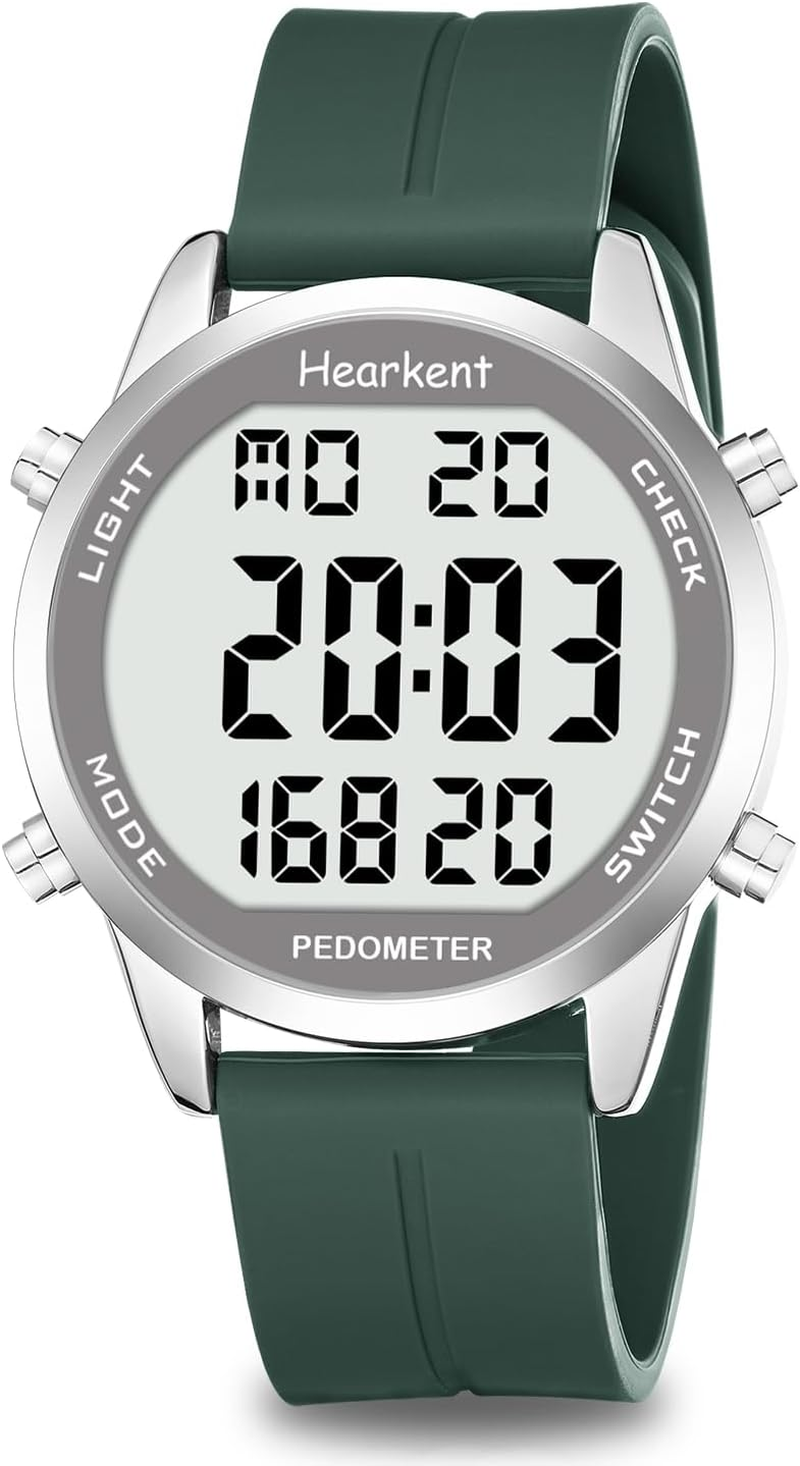 Hearkent Pedometer Watch for Walking for Senior Non Bluetooth No App Required with Steps Calories Counter and LCD Large Numbers&hellip;