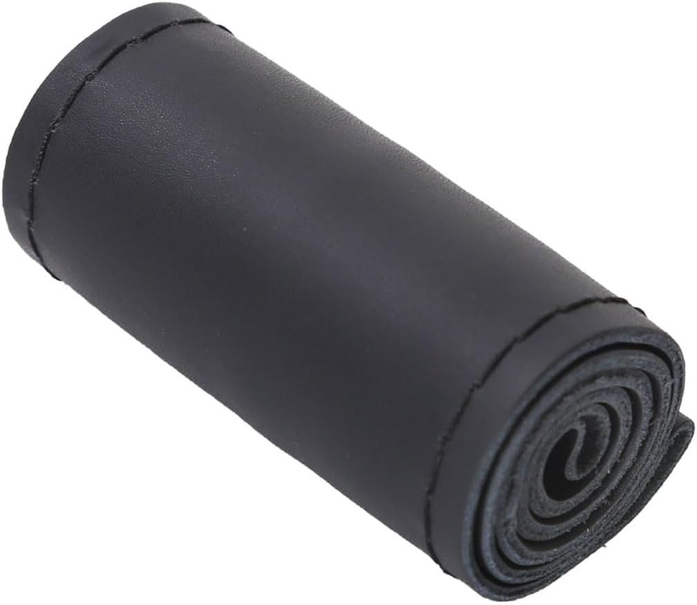 AIMALL Real Cow Leather DIY Car Steering Wheel Cover - Soft Glossy Finish, Fits 37Cm-38Cm (15 Inches) Steering Wheels