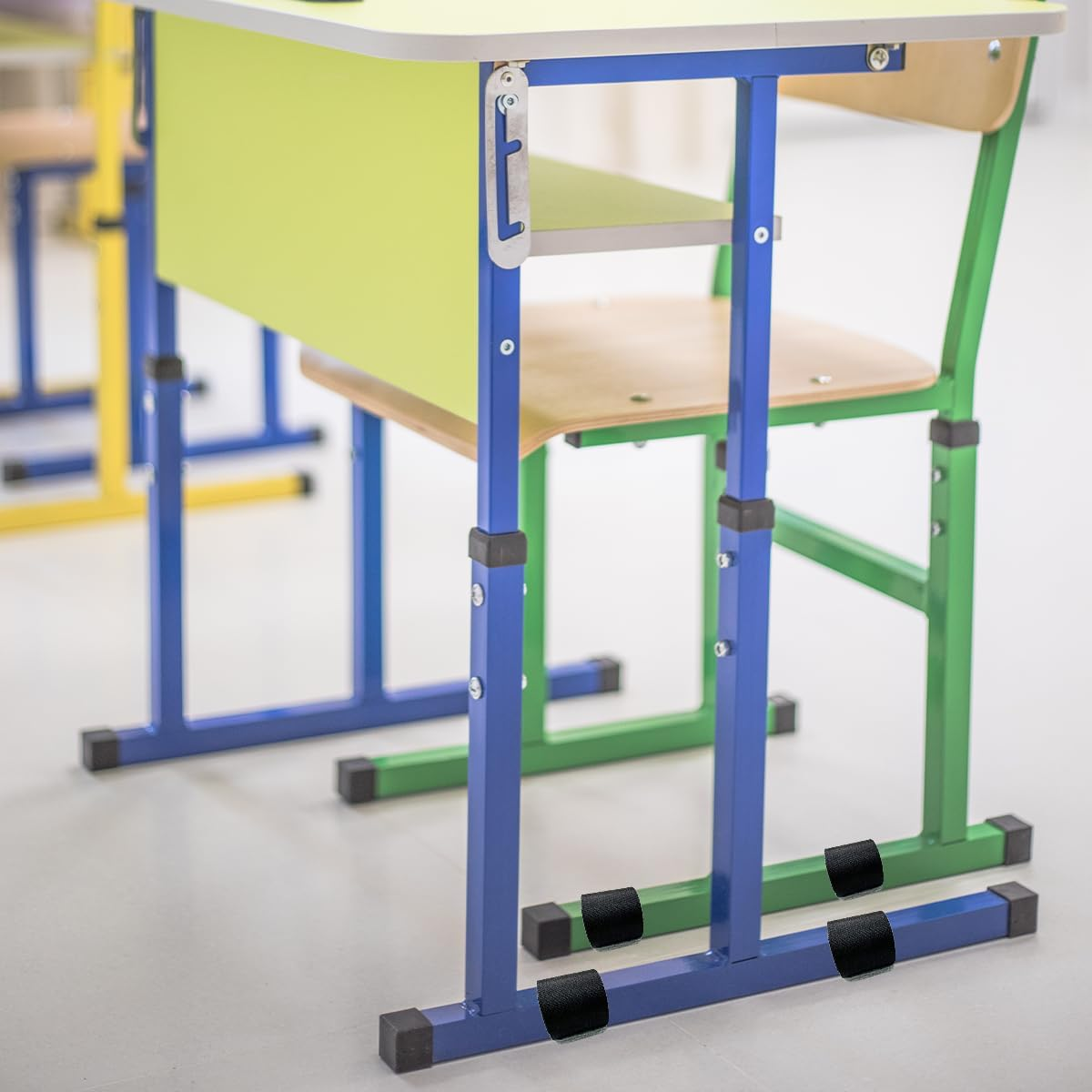 WELANE Chair Foot Pads, 12 PCS Felt Furniture Pads with Hook and Loop Fasteners for Protecting Floor (3 X 14.5Cm/1.18 X 5.7In) image number 5