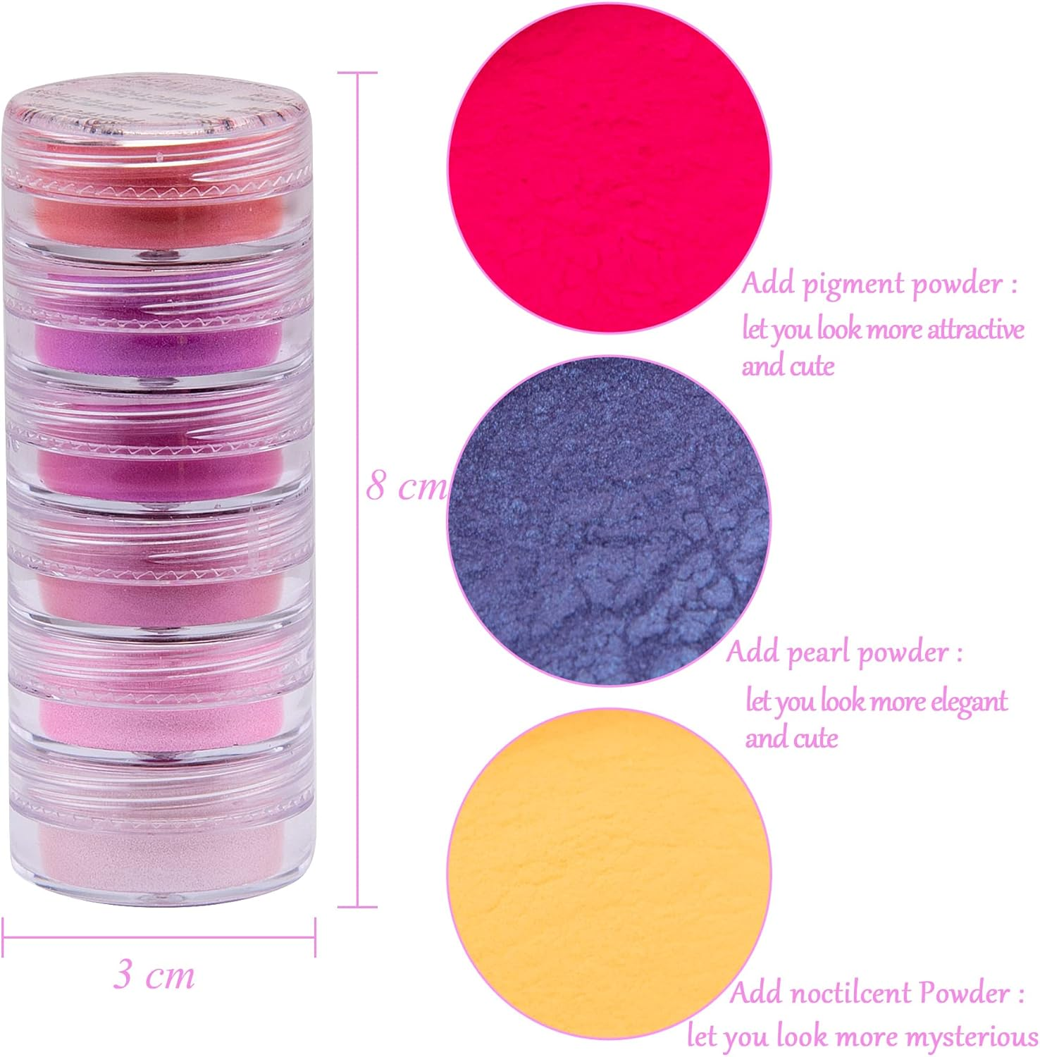 Duufin 36 Colors Nail Pigment Powder Colorful Luminous Iridescent Glitter Pearlescent High-Gloss Halo Powder Pigments for Nail Art, Body and Crafts image number 6