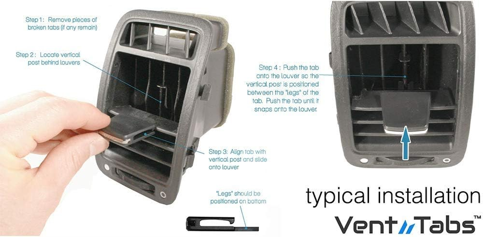 Vent Tabs Compatible/Replacement for Subaru Impreza 2009-2013 Front -2009 Front Vent|Easy Installation|No Tools|Air Outlet Vent Clip image number 1