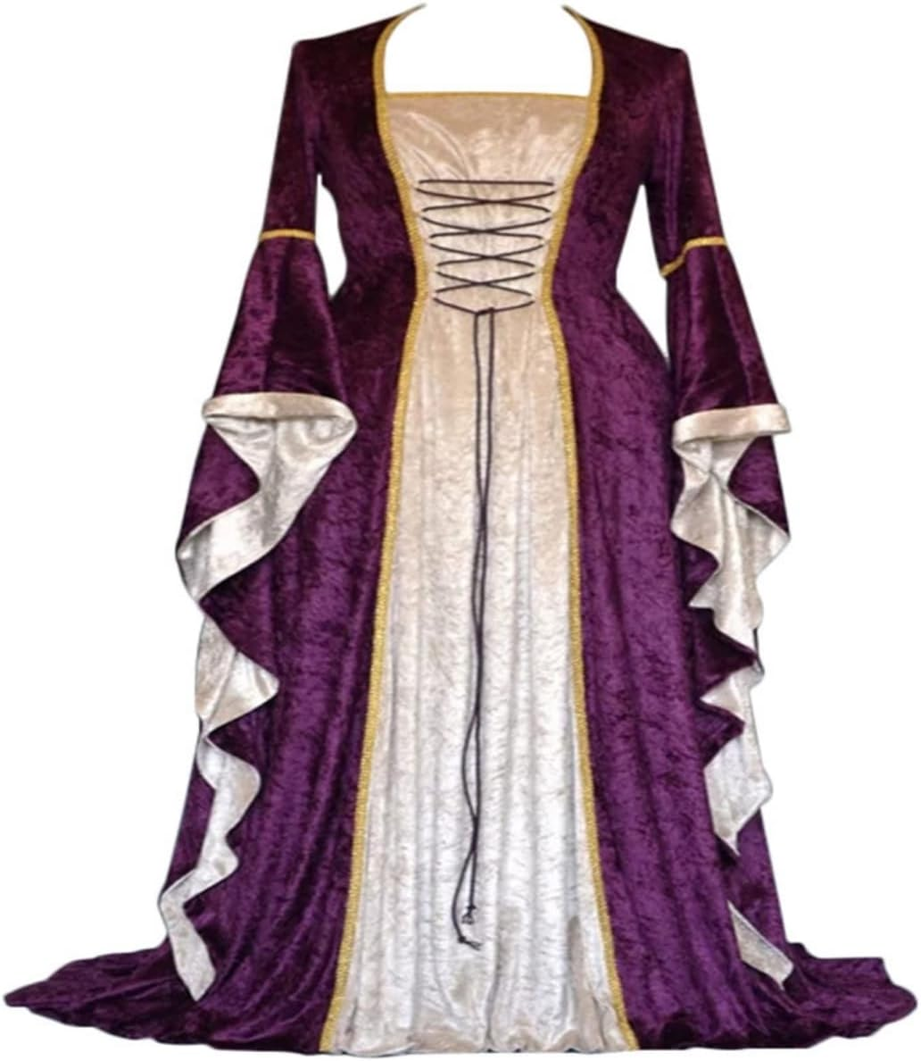 Costume Bay Womens Medieval Gothic Renaissance Gown Velvet Witch Wench Victorian Dress Costume Cosplay Dress up Party Costume