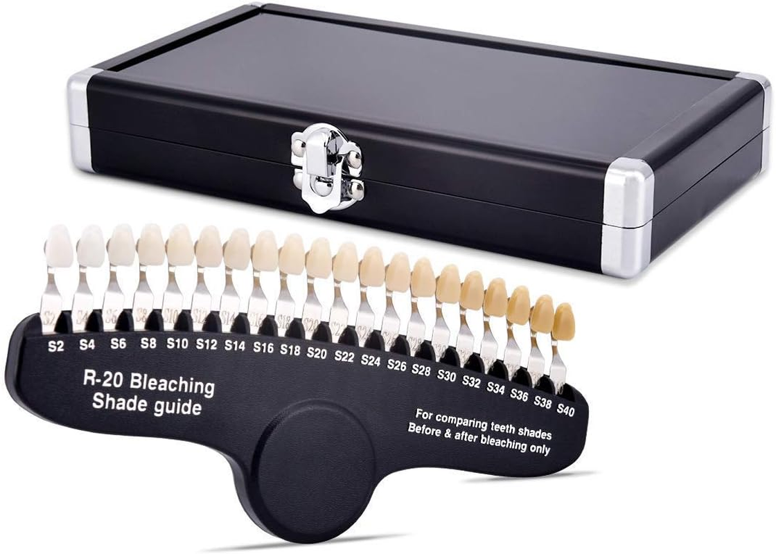 Professional 3D R-20 Teeth Whitening Shade Guide with Mirror, Classical Tooth Bleaching Shade Chart 20 Colors image number 2
