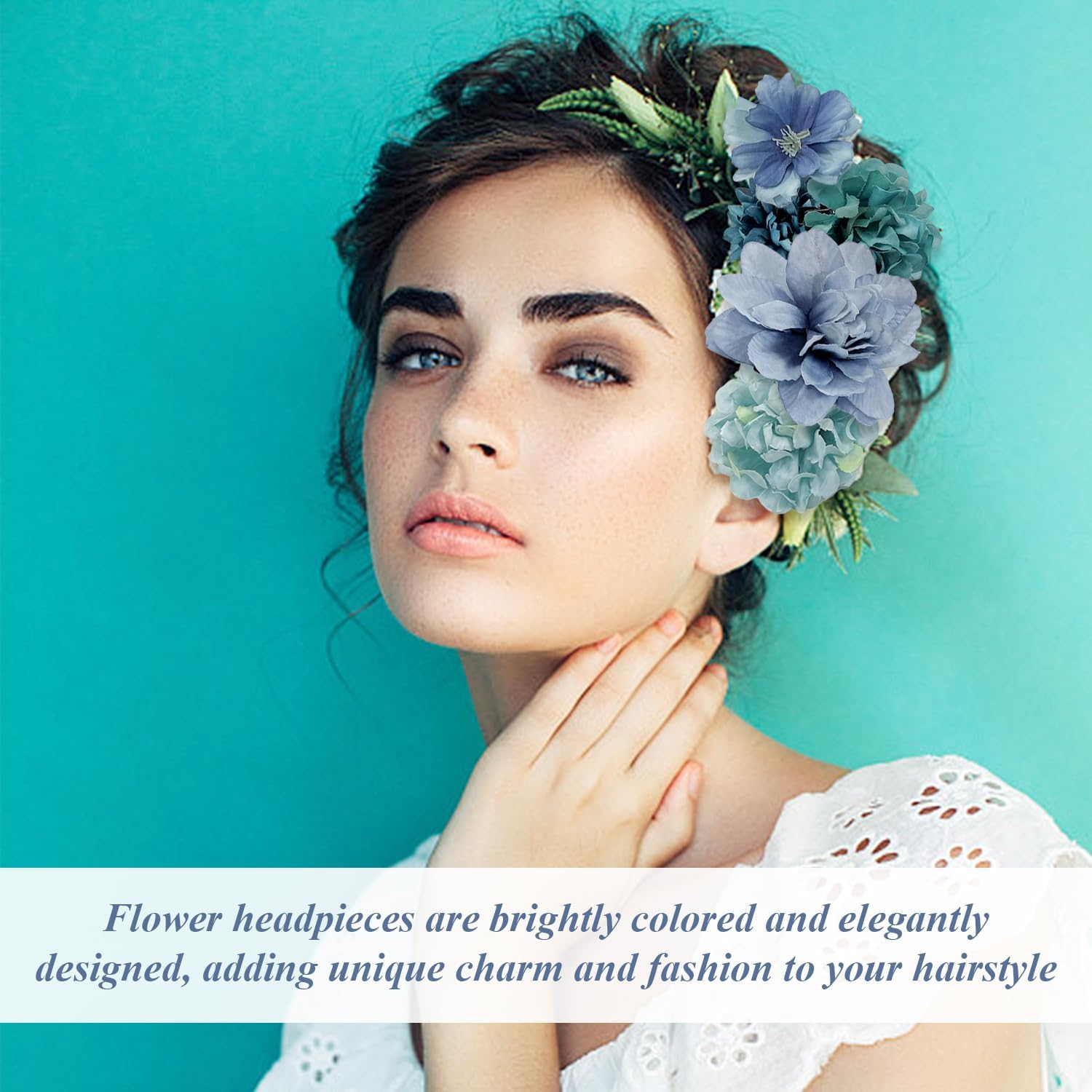 21 Flower Headpieces and 4 Pieces Hairpin, Hair Styling Accessories, Elee Floral Hairpin, Party Clothing Accessories image number 2