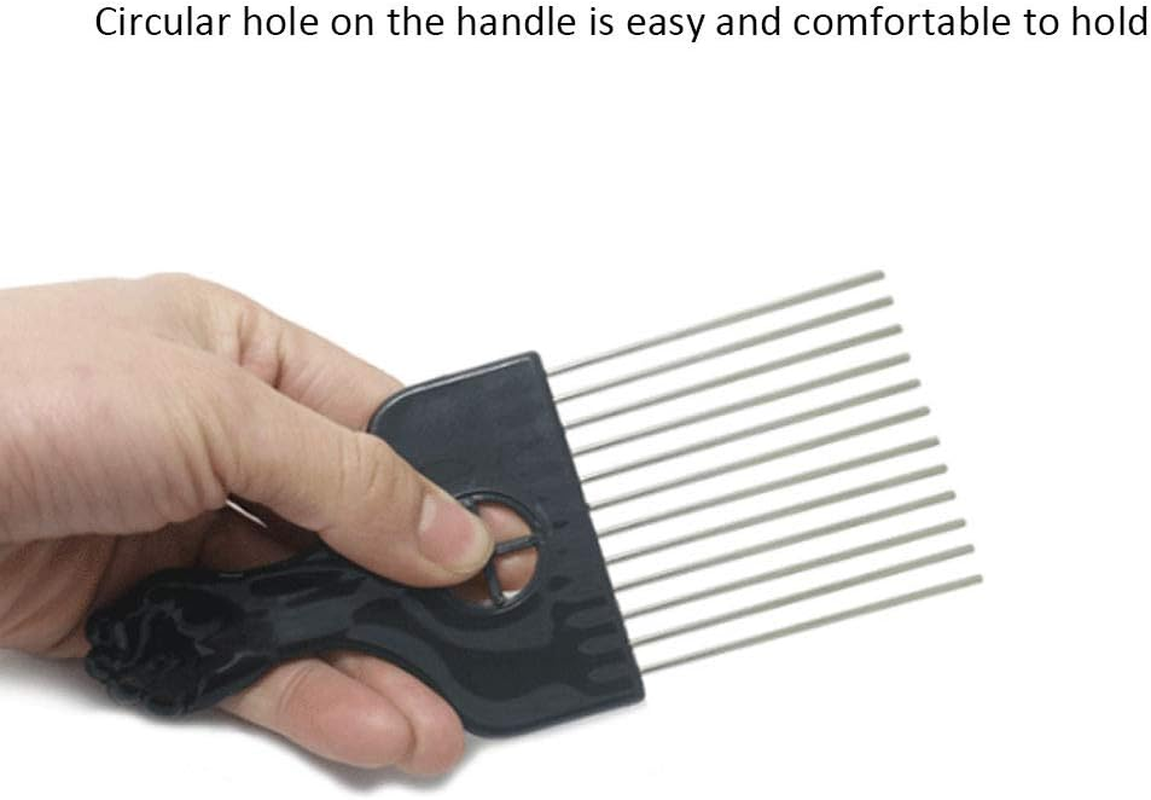 Men Retro Oil Hair Hairdressing Comb, Portable Wide Large Alloy Tooth Hairstyle Comb, Wide Tooth Hair Pick Comb for Home Salon image number 5