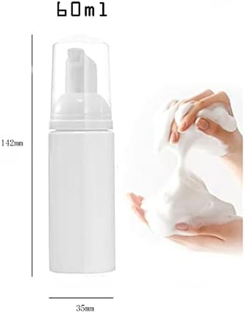 60Ml 3 Pcs White Foam Pump Bottles Portable Empty Plastic Foaming Pump Soap Dispenser Bottles Travel Size for Cleaning, Travel, Cosmetics image number 2