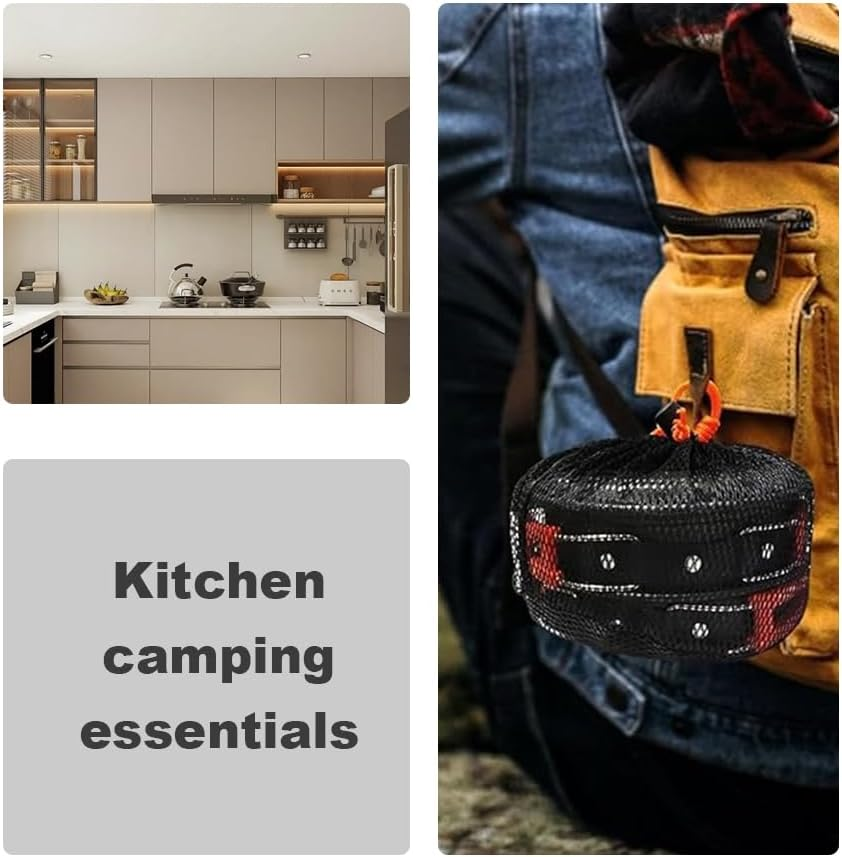 HPAMR Camping Cookware Set, Portable Camping Pot Set Teapot, Outdoor Teapot Set with Accessories Camping Cookware Mess Kit for Hiking, Camping, Backpacking, Outdoor Cooking and Picnic image number 6