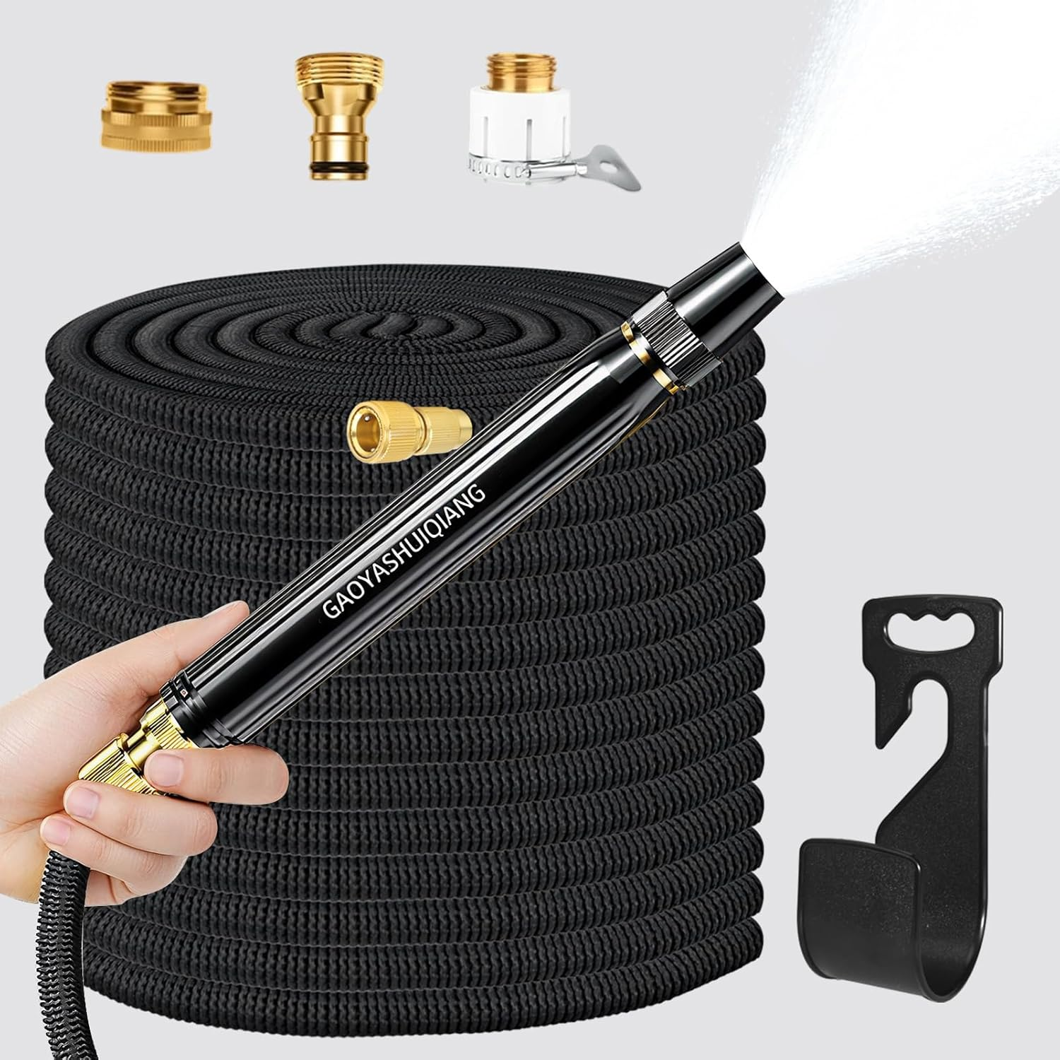 Expandable Garden Hose 50Ft, Garden Hose with Multi-Function Adjustable Nozzle, Flexible No-Kind Water Hose for Cars, Rvs, Boats, Campers, Outdoors, Yards, Lawns (15M) image number 4