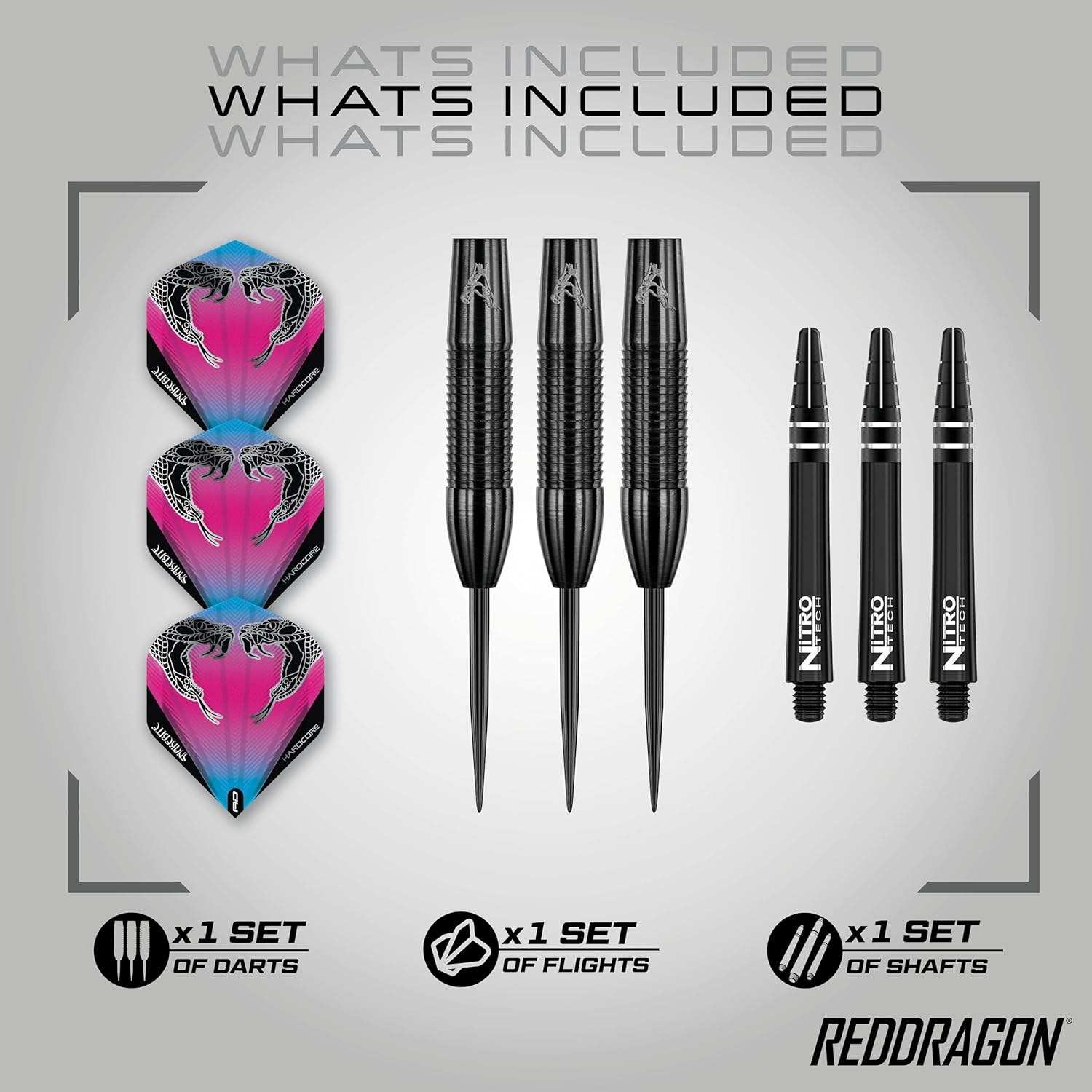 Peter Wright Snakebite 3: 22G or 26G Tungsten Darts Set with Flights and Stems image number 4