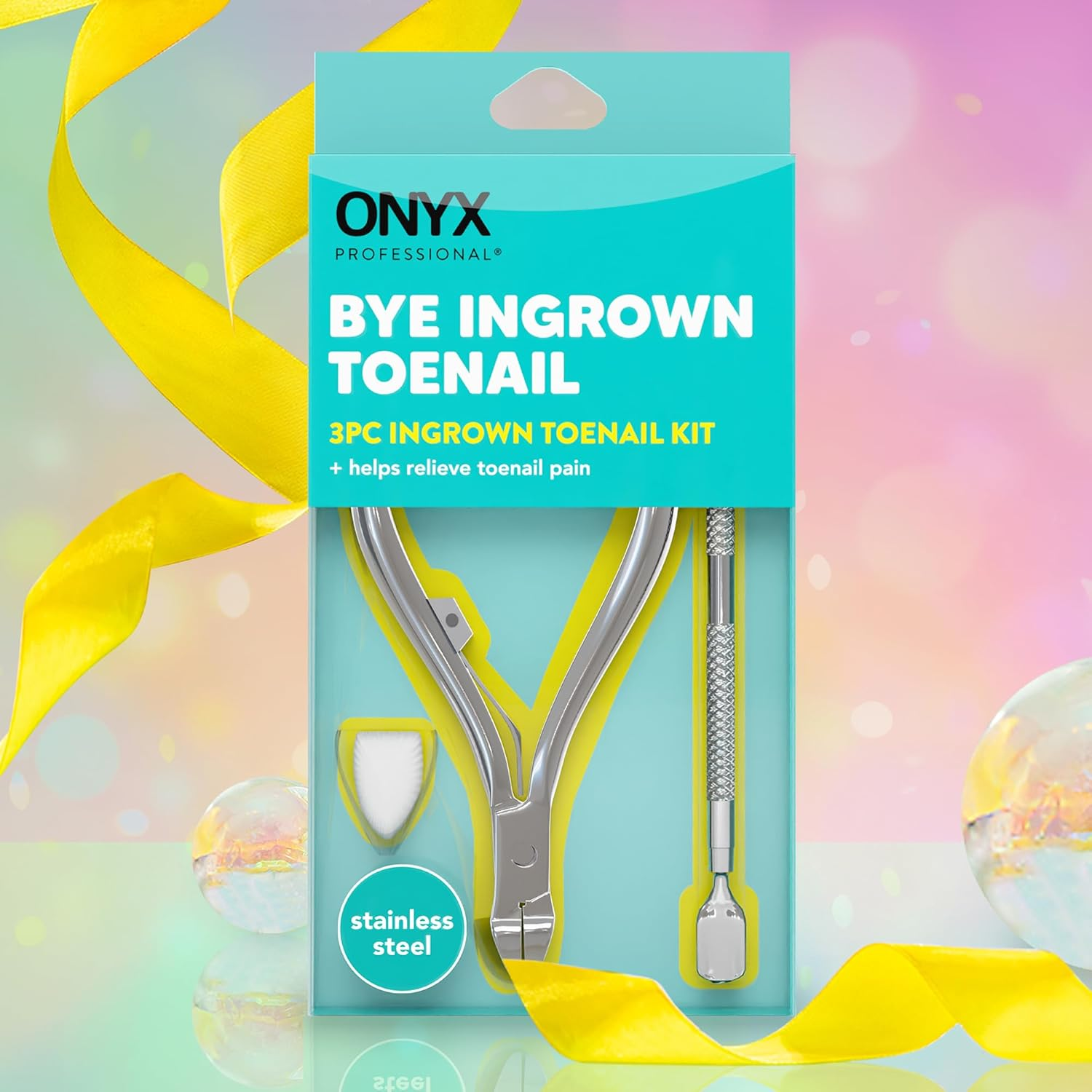 Onyx Professional Ingrown Toenail Kit with Toenail Clippers & Double-Ended Cuticle Pusher, Durable Stainless Steel, Easy to Use Ingrown Toenail Removal Kit, 2 Piece At-Home Pedicure Tools image number 5
