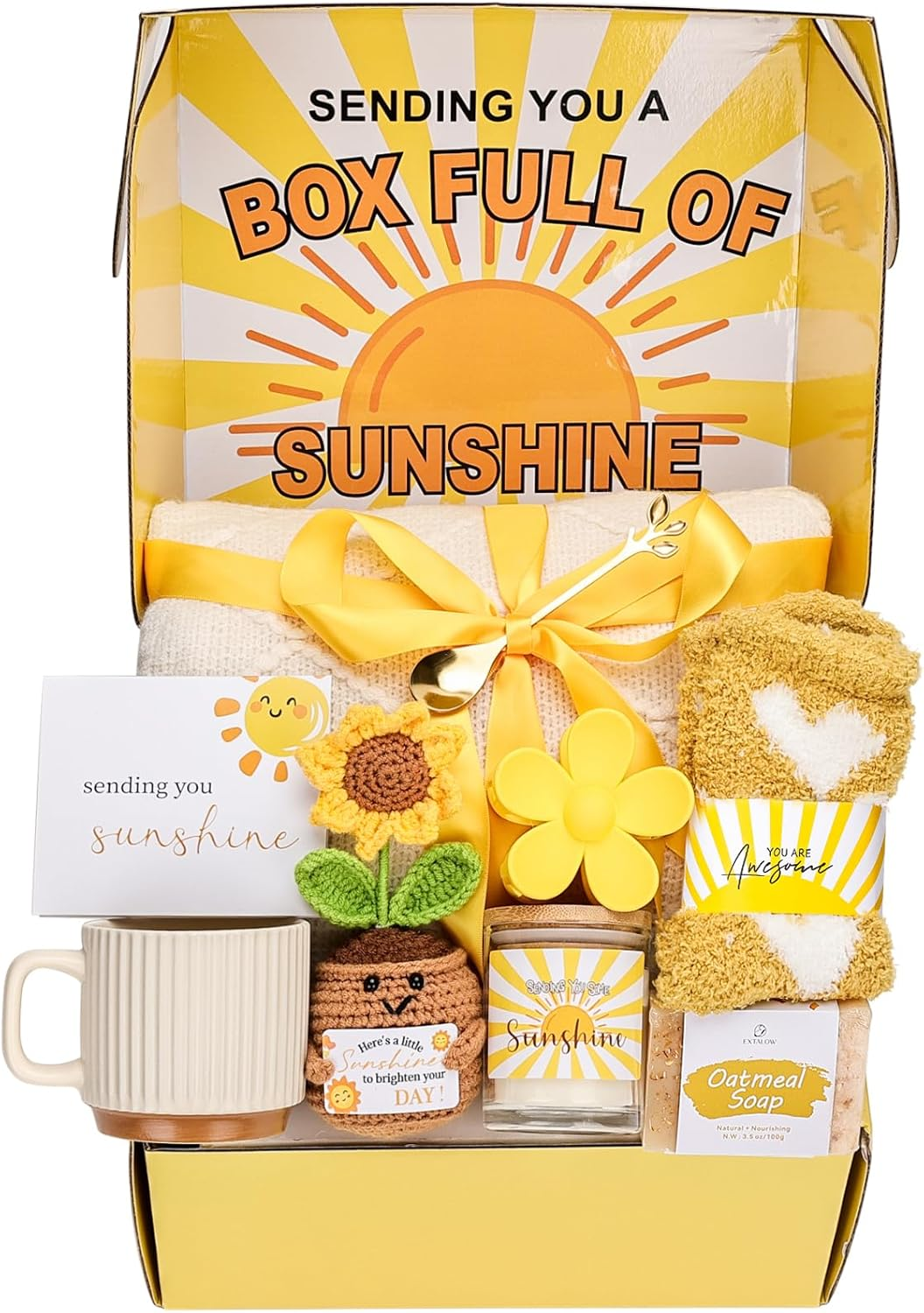 Gift Baskets for Women, Unique Birthday Gifts for Women,Get Well Soon Gift Basket,Care Package Sending Sunshine Box Thinking of You for Mom Wife Sister Best Friends Teen Girls image number 3