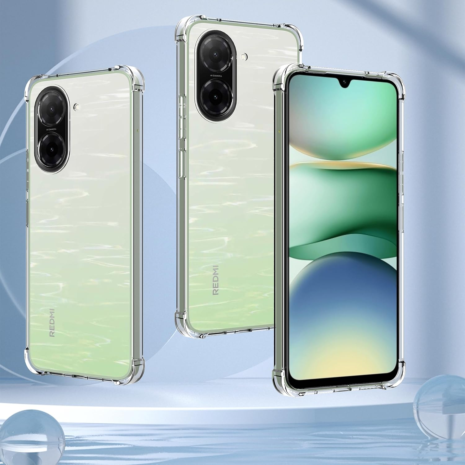 Designed for Xiaomi Redmi A5 4G Case: anti Yellowing Cover Clear Phone Case & 2 Pack Redmi A5 4G Tempered Glass Screen Protector.9H Hardness Military Grade Protection Support Fingerprint Unlocking image number 6