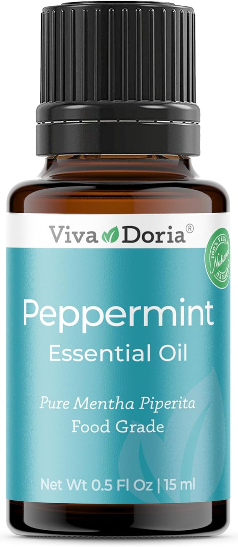 Viva Doria 100% Pure Northwest Peppermint Essential Oil, Undiluted, Food Grade, Steam Distilled, Made in USA, 15 Ml (0.5 Fluid Ounce)