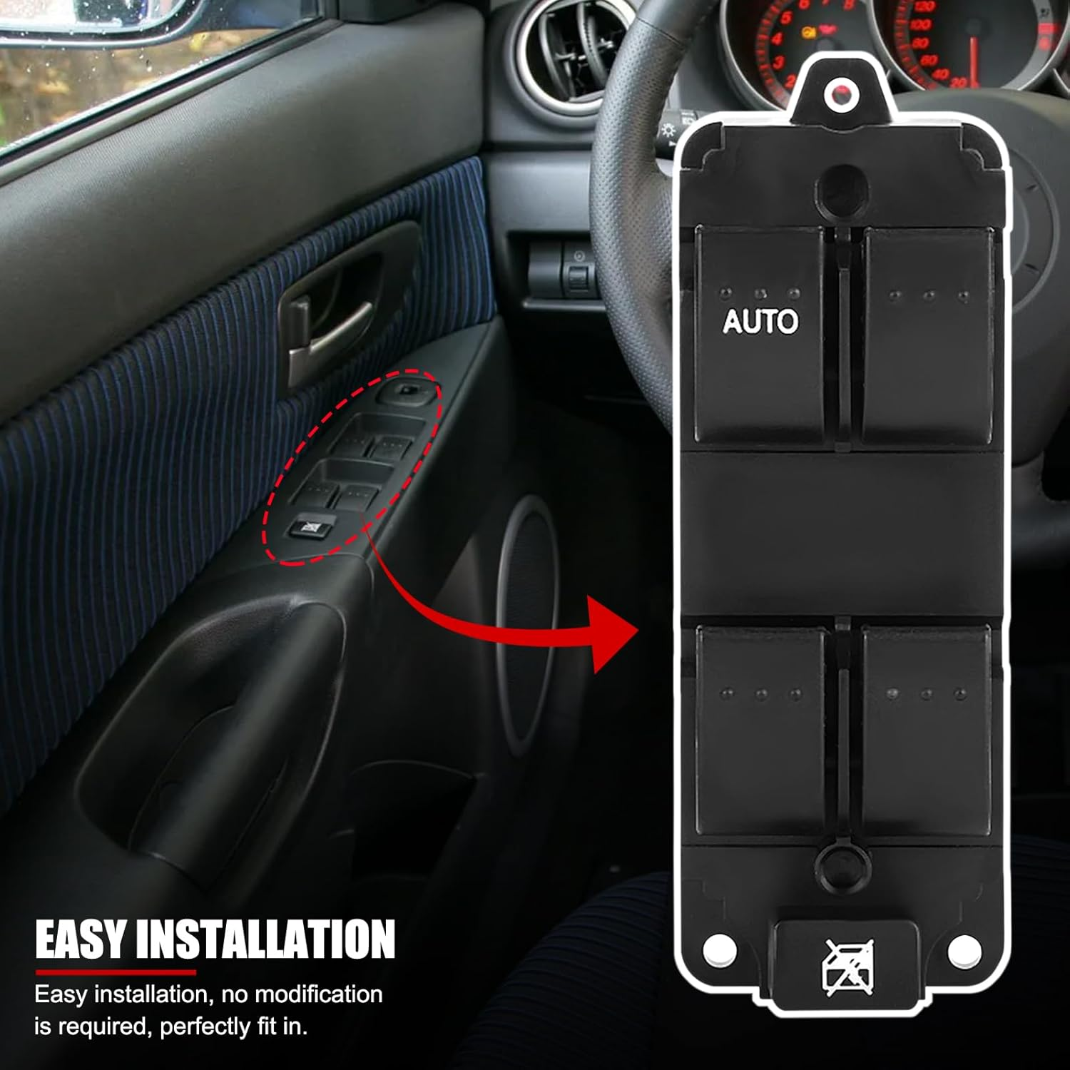 Window Switch,Bp1E-66-350 Car Front Driver Side Window Control Switch for Mazda 3 2004-2010 image number 3