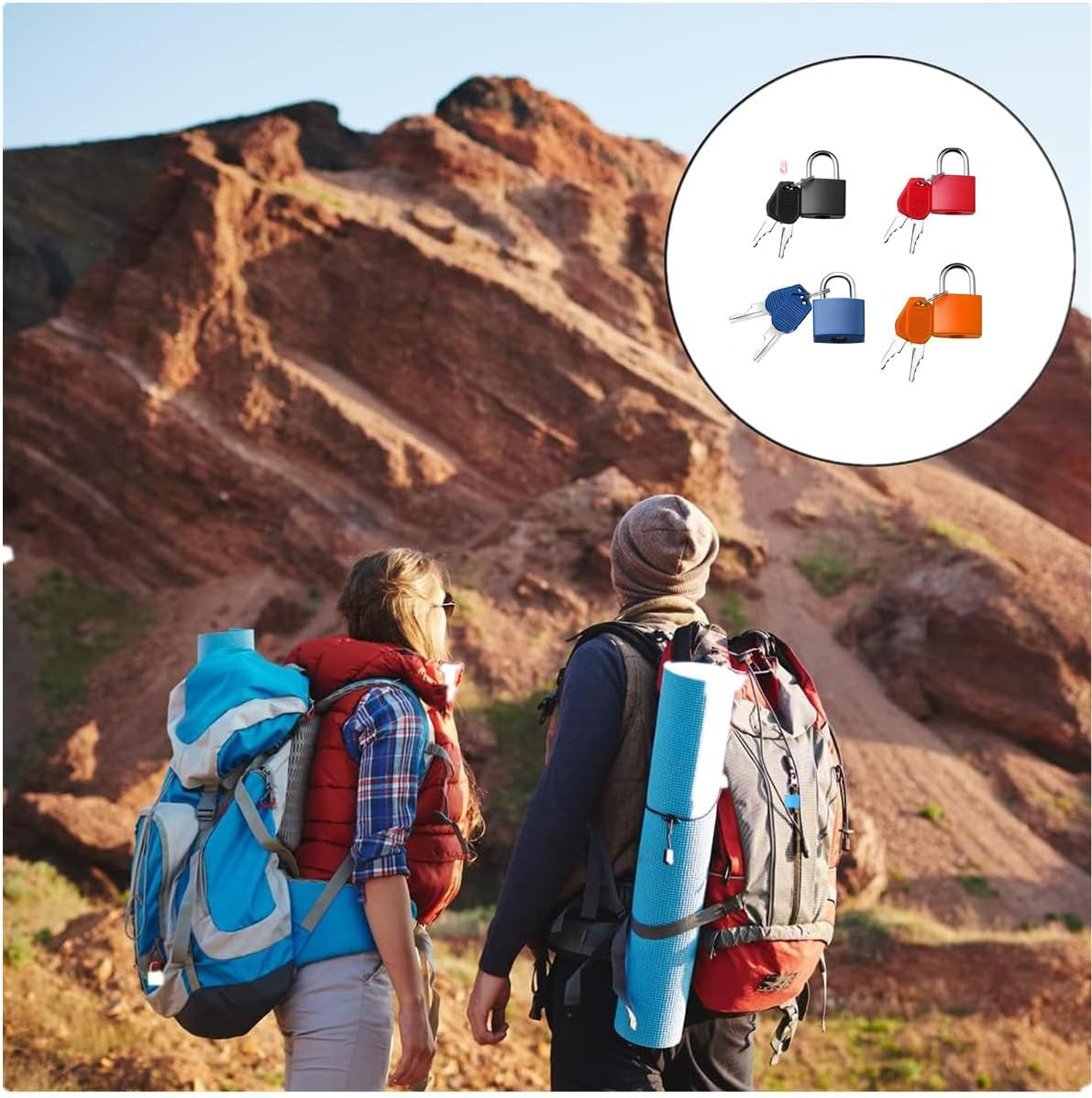 4 Pcs Luggage Locks and Mini Suitcase Travel Locks, Backpack Pad Small Lock Multicolor Padlocks， Locks with Keys for Luggage Bags,Suitcase,Lockers,Laptop Bag,Toolbox Lockerlock