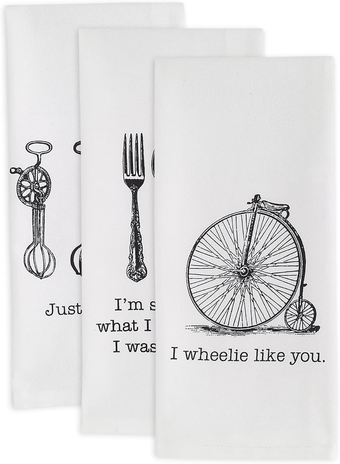 DII Decorative, Printed Kitchen Collection, Vintage Flatware, Dishtowel Set - Dishtowel Set image number 5