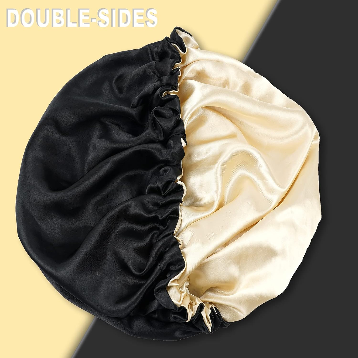 CHORHA Large Double-Sided Adjustable Satin Sleep Cap, Hair Bonnet for Sleeping, Suitable for All Kinds of Hair
