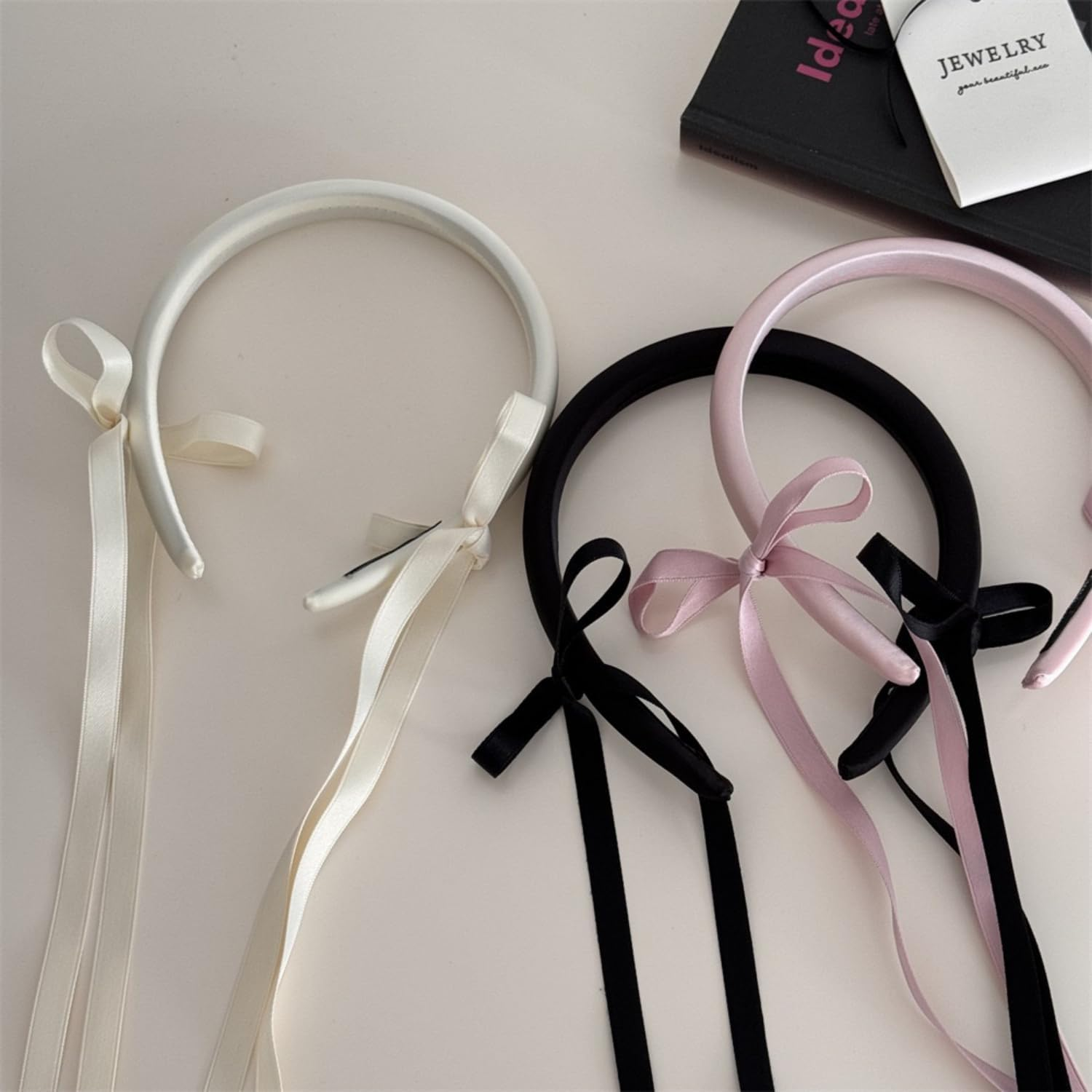 Headband, Hair Accessories for Women, Girls, Bride, Fashion Flower Girl Headbands, Hair Band Headpiece with Tassels (Beige) image number 2