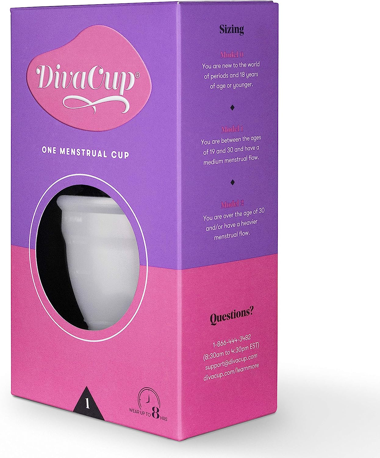 Divacup Model 1 Menstrual Cup, Frosted White image number 4