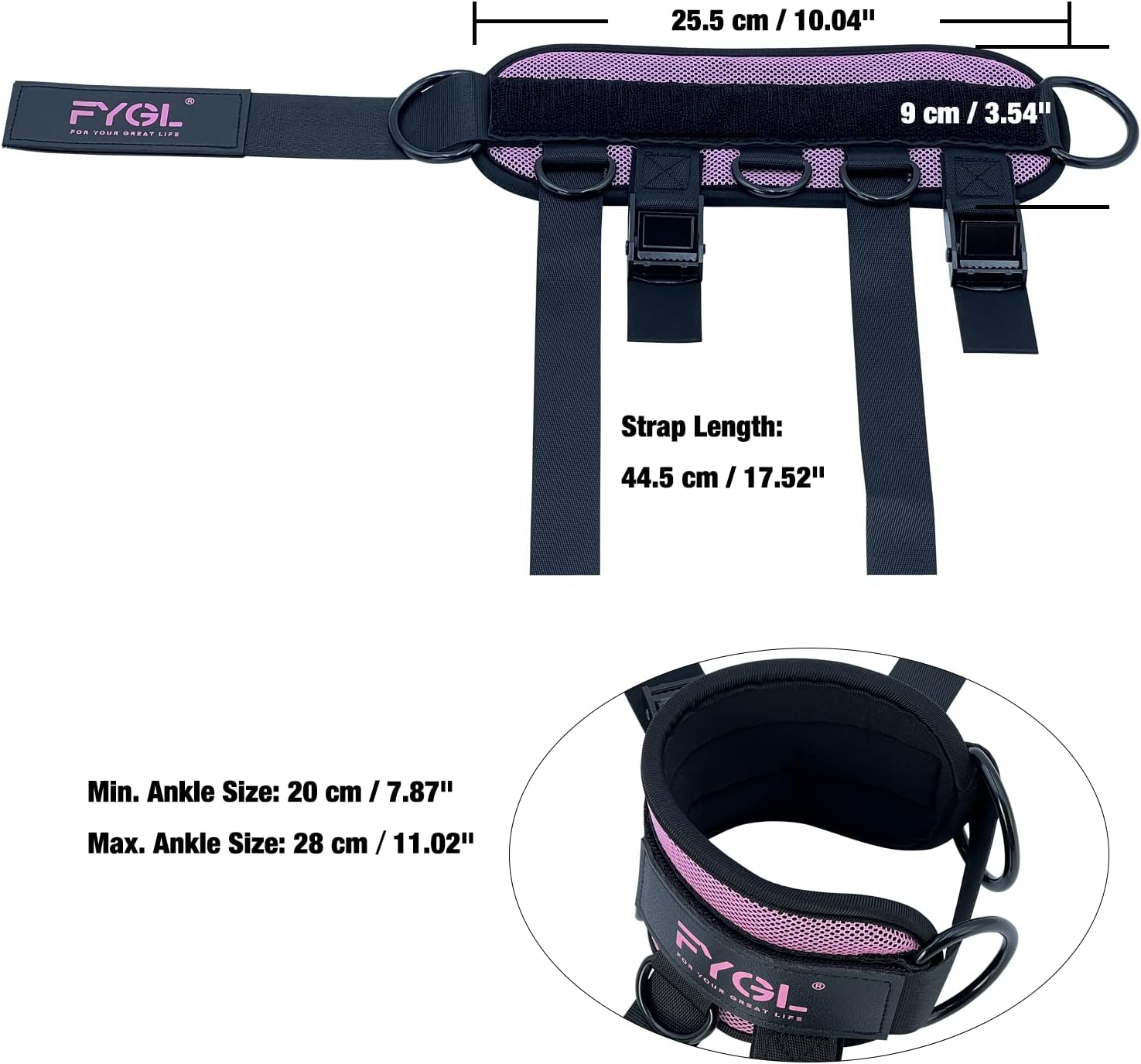 Ankle Straps for Cable Machine and Resistance Bands image number 4