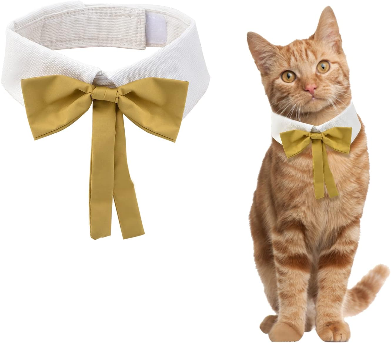 HACRAHO Formal Cat Tie, 1 Pcs Adjustable Cat Collar Tuxedo Bow Tie Collar for Dogs Cats Puppy Party Supplies image number 2