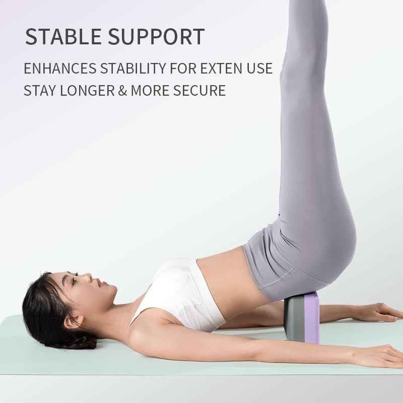 Yoga Blocks, High Density Yoga Bricks 2 Pack/1 Pack, Multicolour Lightweight EVA Foam Blocks for Yoga, Pilates, Meditation - Yoga Accessories for Stability, Balance, Deepen Stretches image number 4