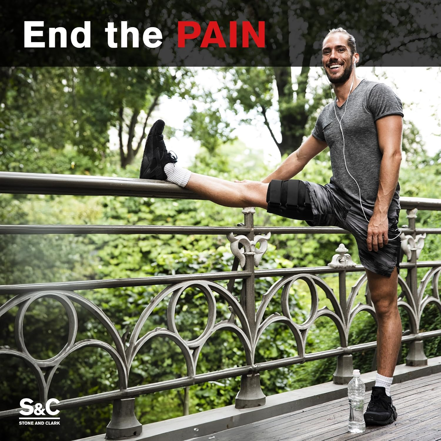 Stone and Clark Thigh Brace Support - Adjustable Fit Thigh Compression Sleeve for Men & Women - Groin Brace, Thigh Wrap Ideal for Muscle Recovery, Sports and Injury Prevention - XXL image number 4