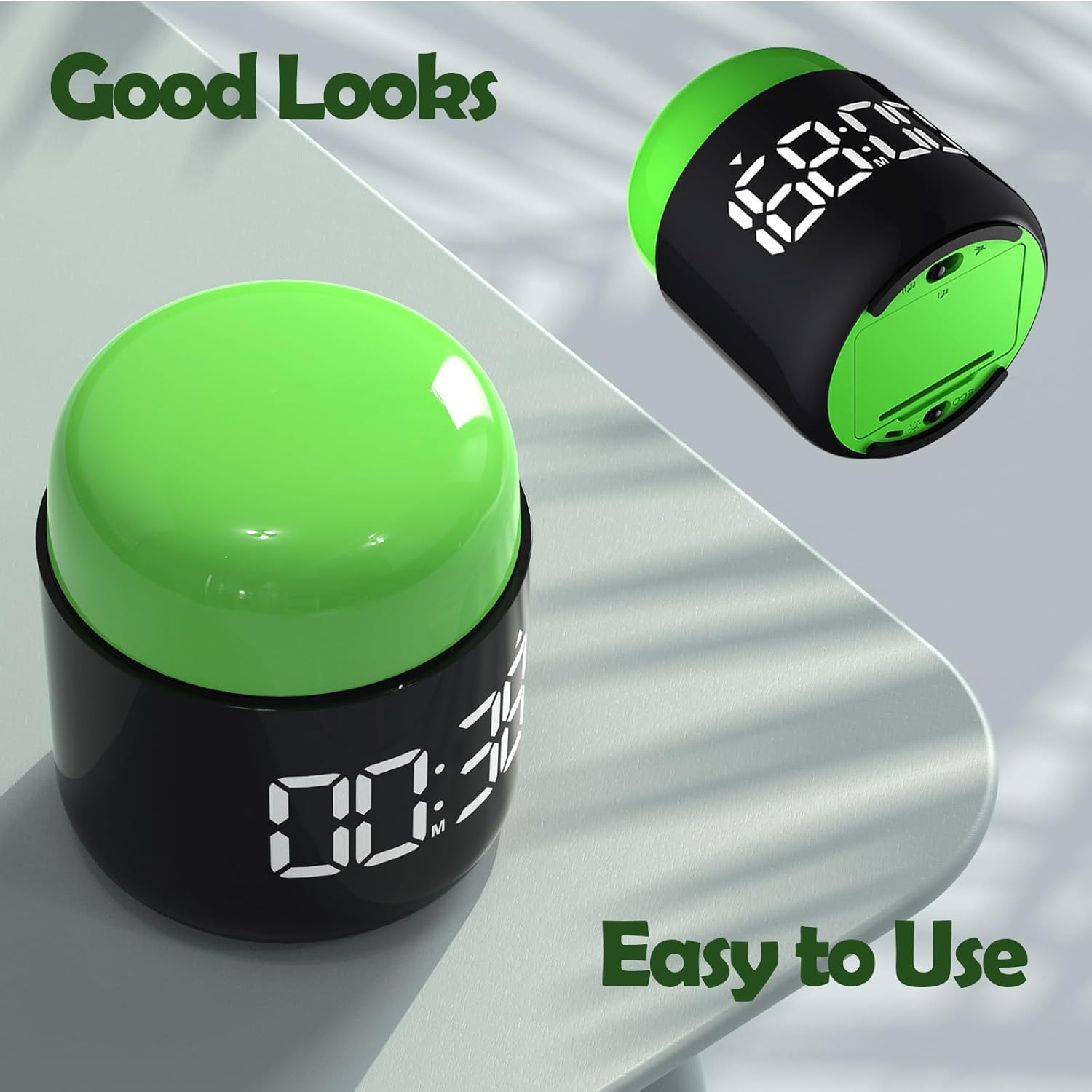 Timer Large Led Display, Table Stopwatch, Simple Manual Rotation Count down & Up, Adjustable Volume & Brightness, Easy for Kids, Vintage No Ticking Time Management Clock, Loud Alarm or Silent image number 5