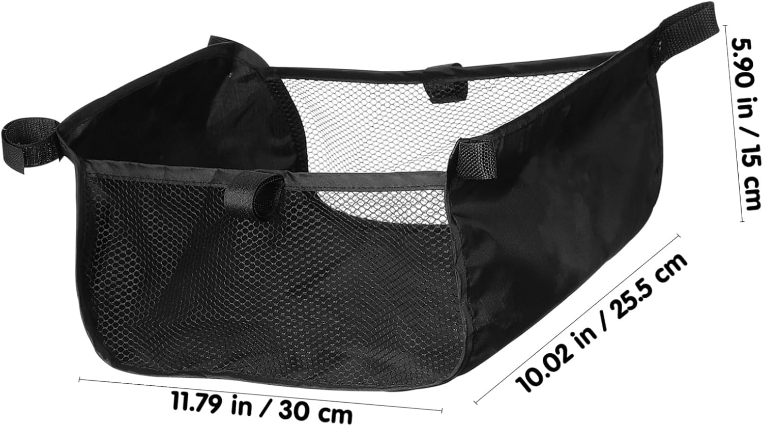 DOITOOL Baby Stroller Storage Basket, Black Oxford Cloth Pram Organiser Net Bag, Under-Basket for Travel and Shopping image number 3