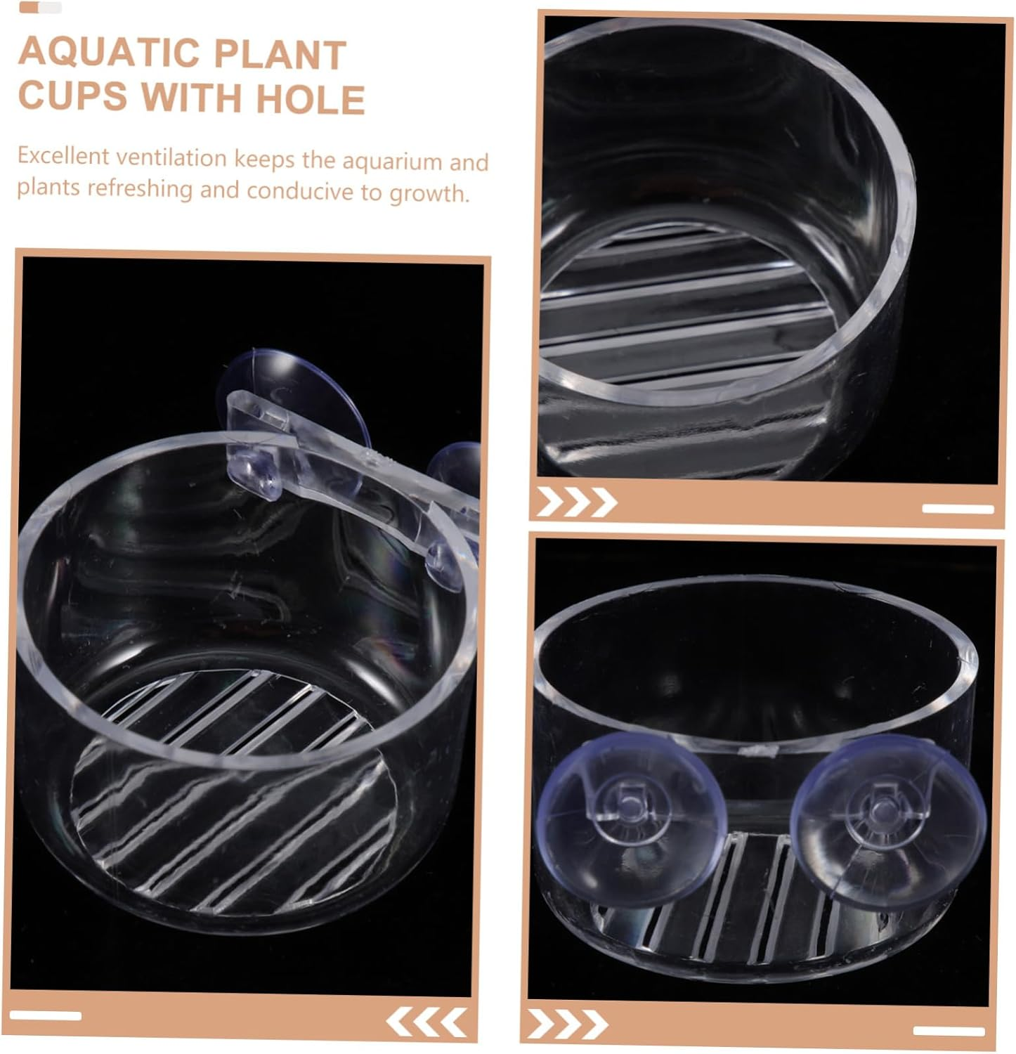 FUTUREORYY 4Pcs Aquarium Plant Holders Feeder Suction Cups for Hydroponic Aquatic Plants Space-Saving Fish Tank Decorations Safe for Pets Easy to Hang image number 3