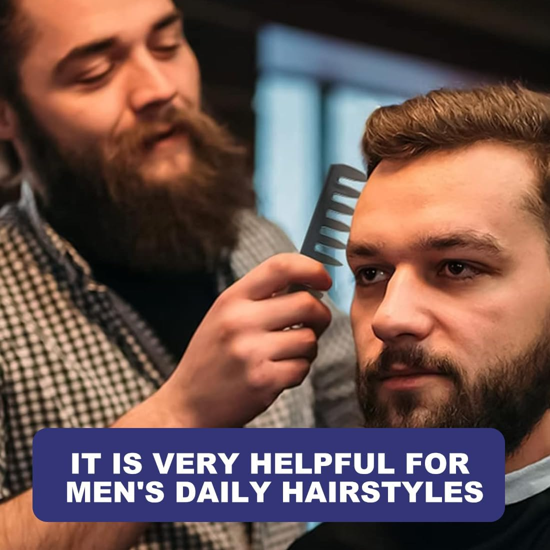 Wide Tooth Comb Kit, Professional Haircomb, Styling Comb Men, Ideal for Hair Styling Hair Comb, Detangling Comb and Teasing Comb for Men Hairdressers [4 Pieces] image number 4