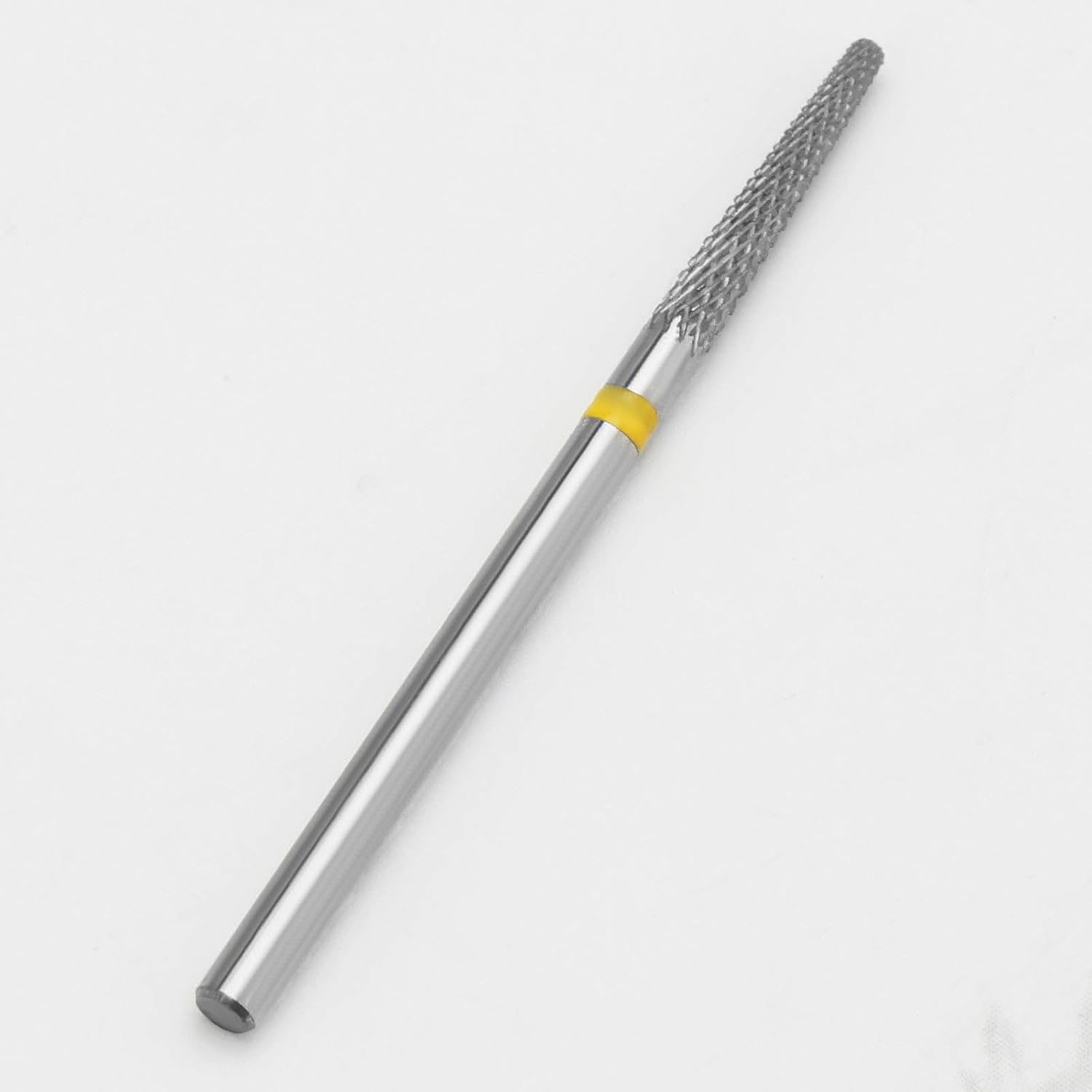 1Pc Carbide Tungsten Steel Nail Cutter Bit 2.35Mm Tapered Nail Drill Bits Electric Grinder for Removing Gel Acrylic Coatings (Yellow XF Extra Fine Teeth) - Red image number 3