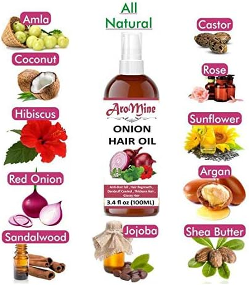 Aromine Natural & Organic ONION Oil for Hair Growth- No Mineral Oil, No Silicones, 100Ml image number 3