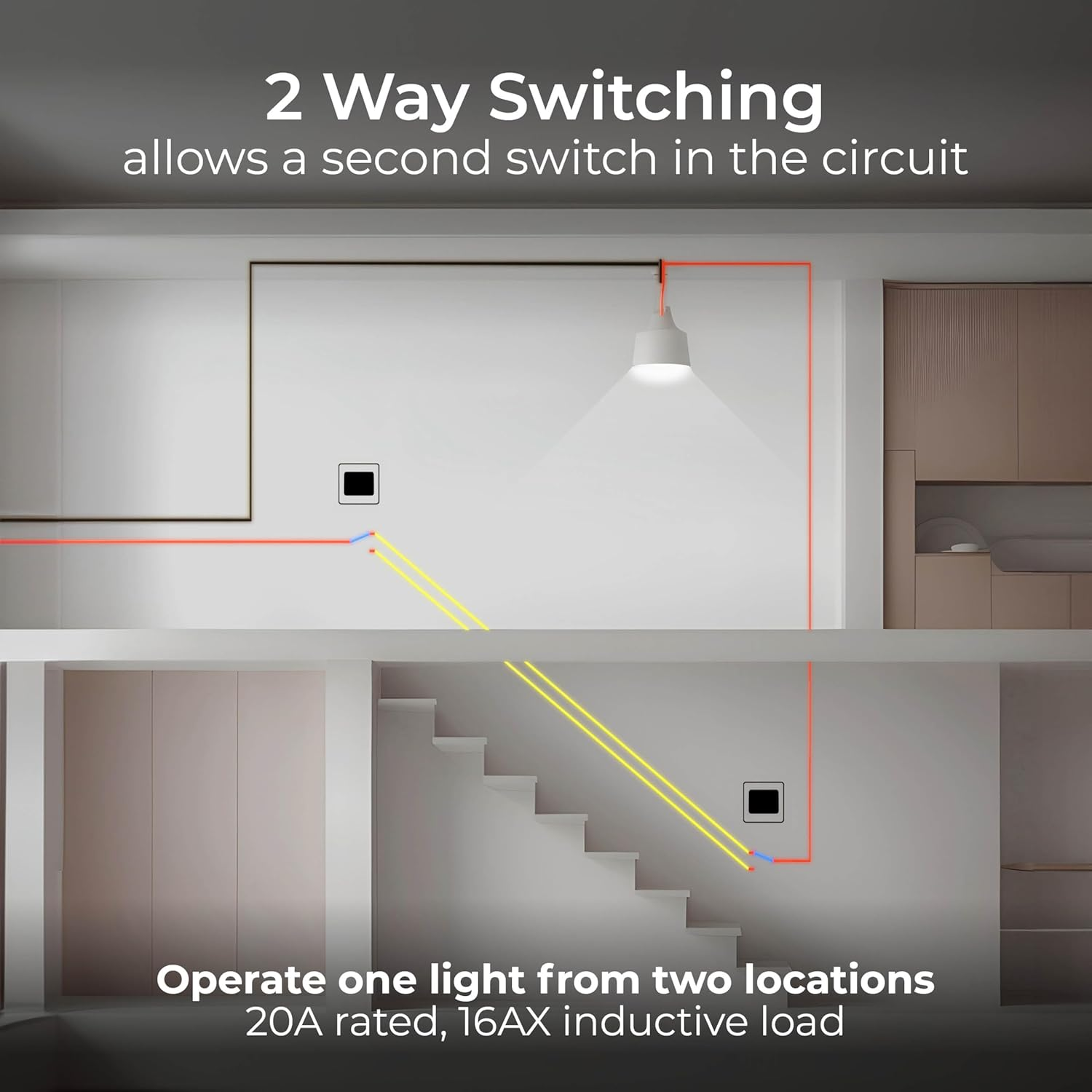 BG Electrical Evolve Double Light Switch, 2 Way, Wide Rocker image number 2