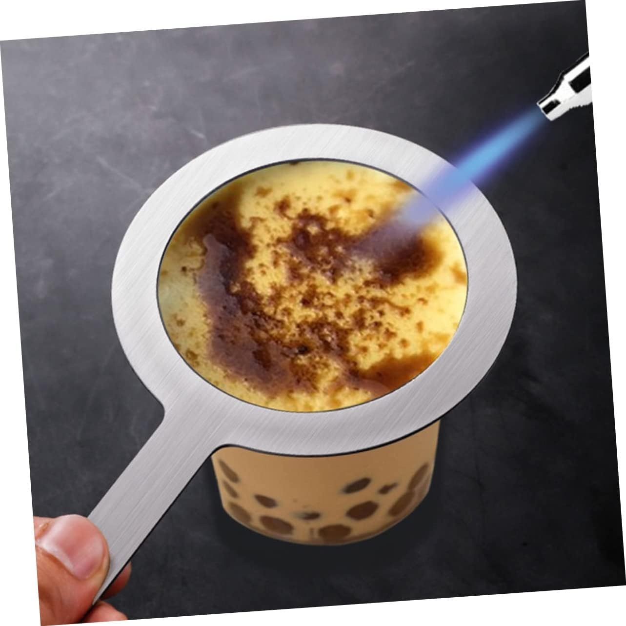 VINTORKY Rust-Proof Milk Tea Cup Rings Stainless Steel Baking Cup Rim Covers with Handle 95Mm Outer Diameter Multipurpose 4Pcs Set image number 3