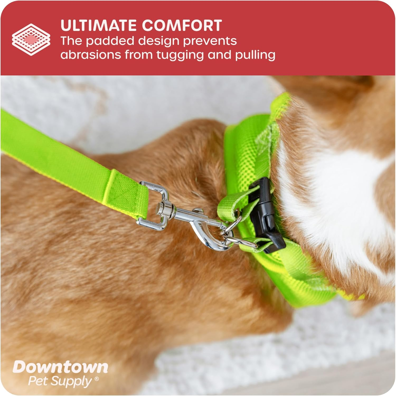 Downtown Pet Supply No Pull, Step in Adjustable Dog Harness with Padded Vest, Easy to Put on Small, Medium and Large Dogs (Atomic Yellow, XXS)