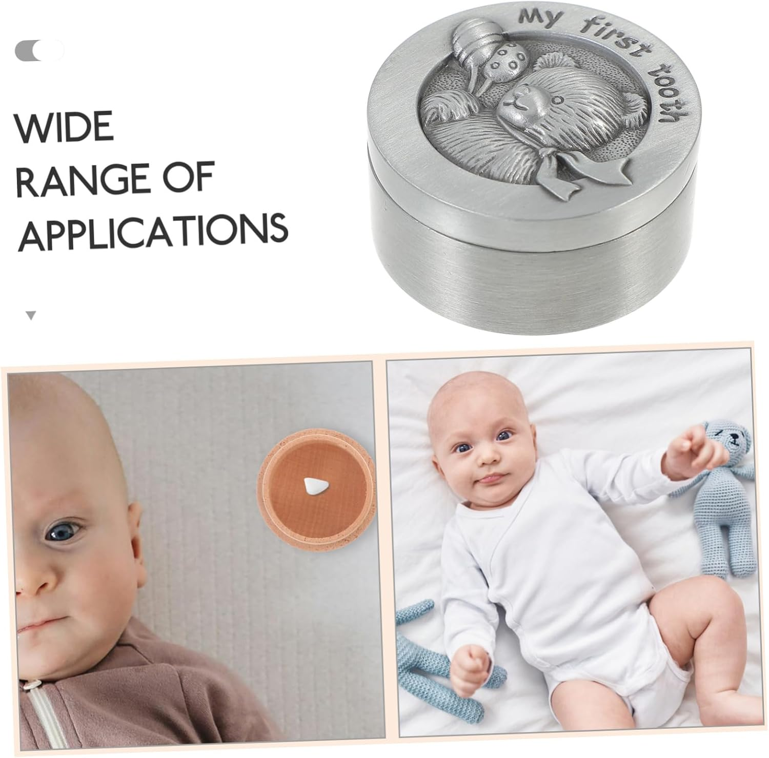 Metal Baby Tooth Keepsake Box for Newborns Cute Tooth Storage Holder for Boys and Girls Unique image number 4