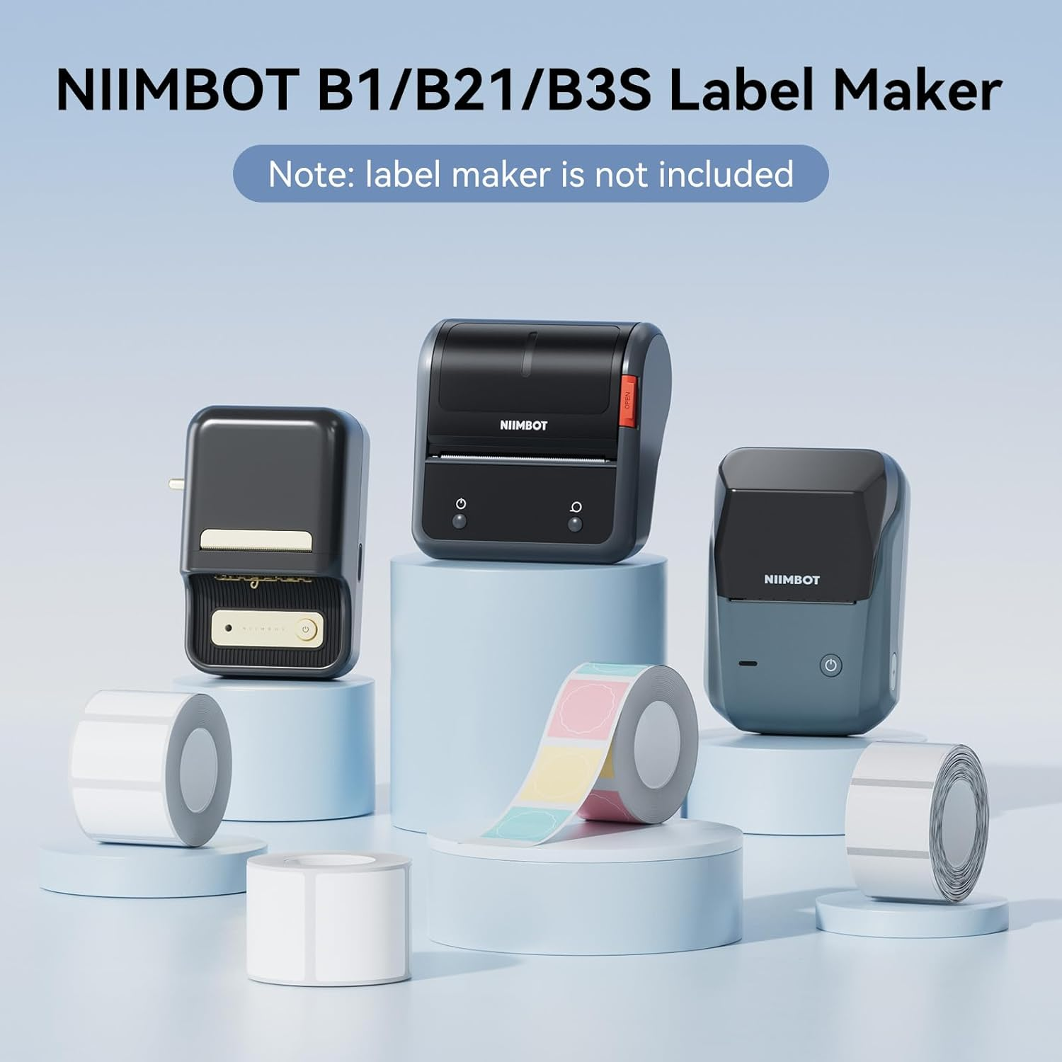 NIIMBOT 2 Rolls Labels for B1/B21/B3S Label Maker, 50 X 50 Mm (1.97'' X 1.97'') 150 Labels/Roll, Thermal Label Tape for Home Office Small Business Labeling Tape Replacement, White Round image number 4