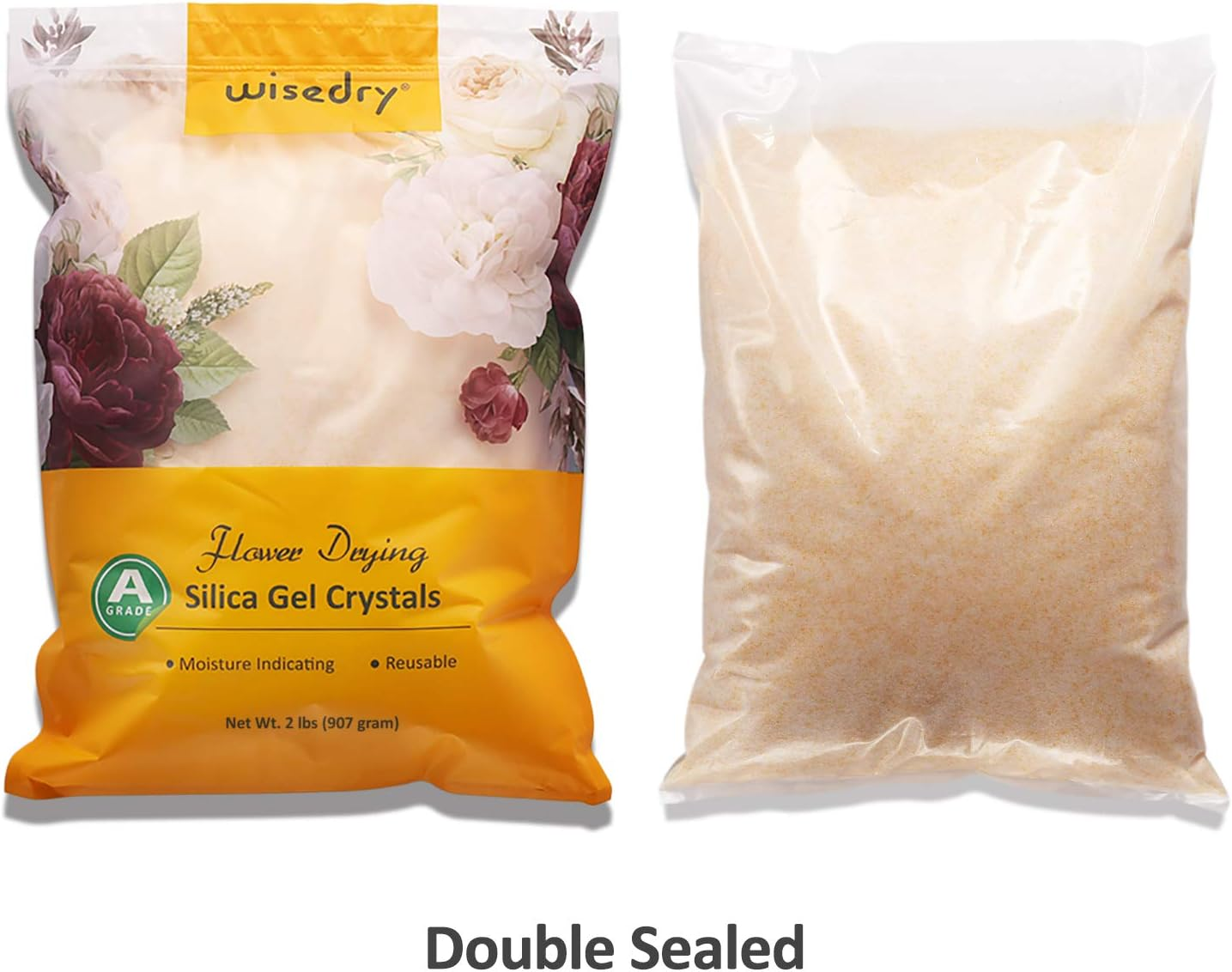 Wisedry Silicagel 2 LBS (0.98Kg) Silica Gel for Drying Flowers, Fine Crystals, Desiccant, Reusable Flower Repellent - Colour Display image number 2