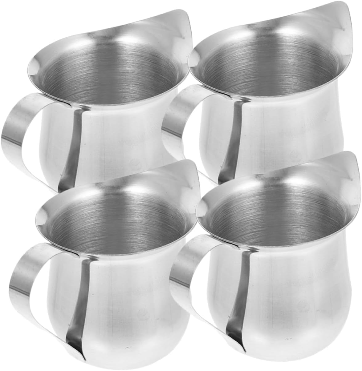 SECFOU 4Pcs Stainless Steel Milk Frothing Pitcher 90Ml Espresso Measure Cup Metal Milk Jug for Coffee Frother and Use image number 6