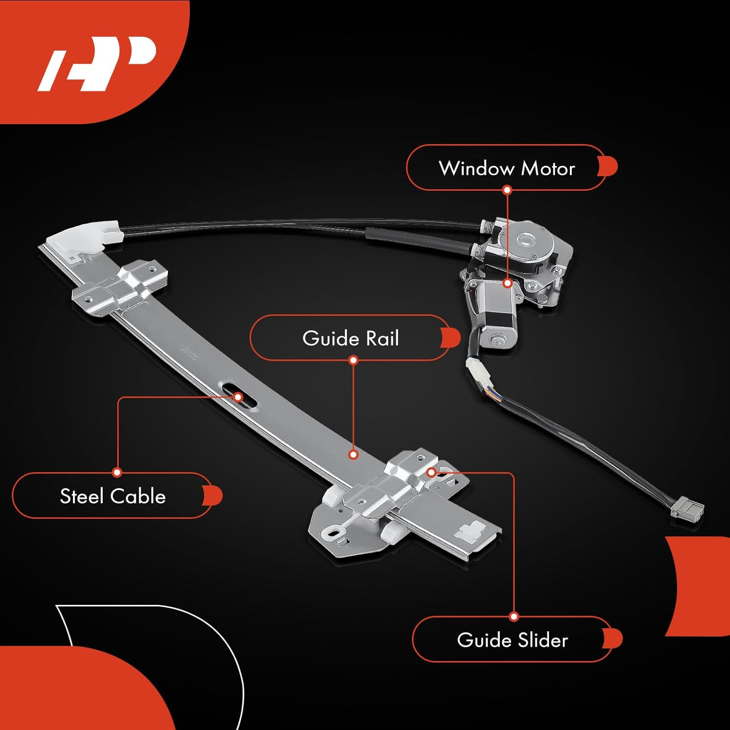 A-Premium Power Window Regulator with Motor for Honda Accord 1994-1997 Acura CL 1997 Coupe Only Front Left Driver Side image number 2