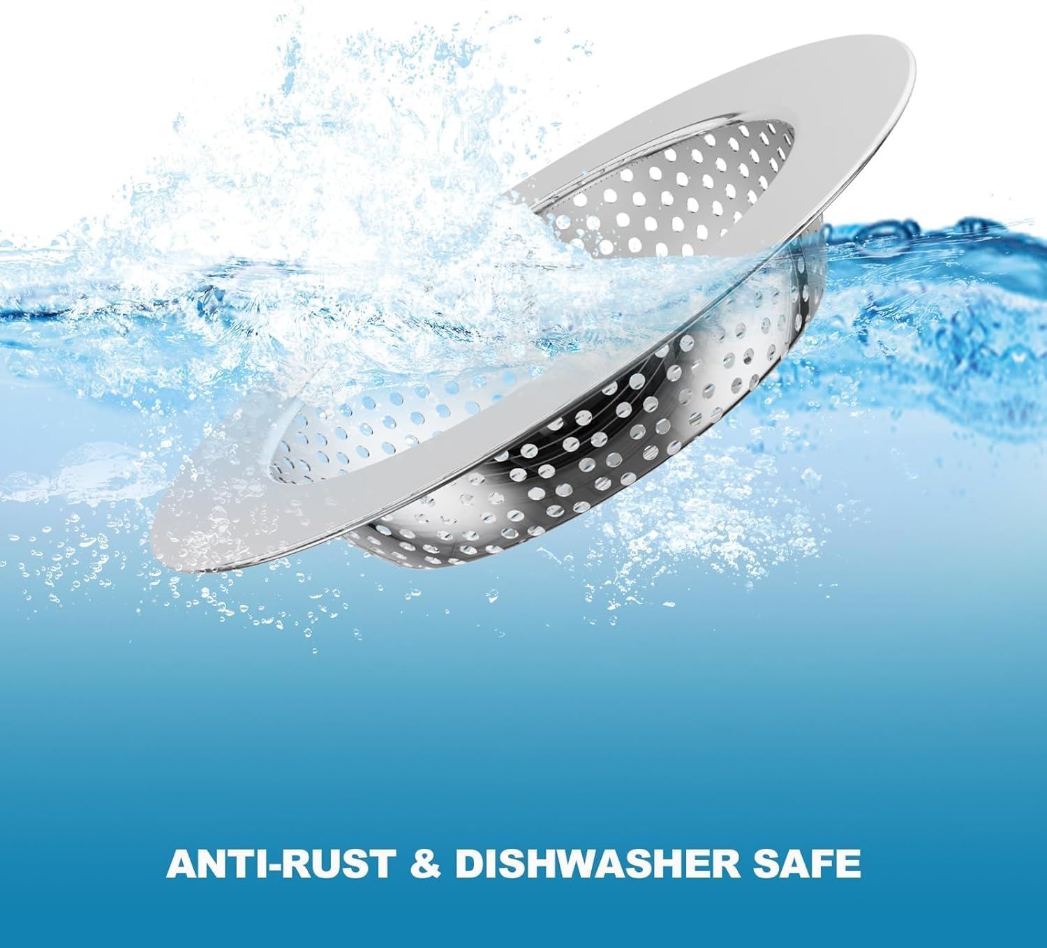 Stainless Steel Kitchen Sink Strainer Plugs,Drain Protector for Bathroom, Kitchen, Shower, 7.5Cm External Diameter, 5.5Cm Inner Diameter(2Pcs) image number 3