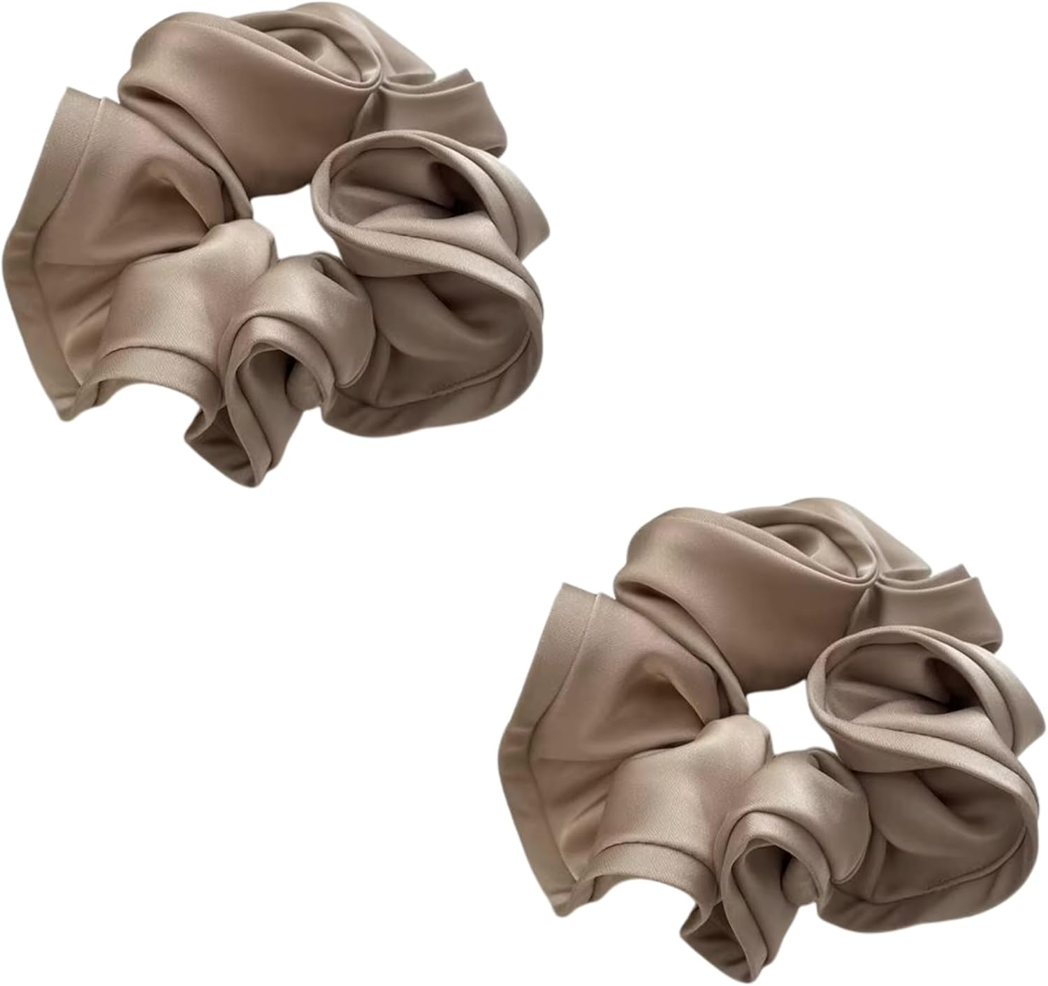 Specora Satin Scrunchie Champagne - Pack of 2 Hair Bobbles for Women - Gentle on Hair & with Elegant Shine image number 6