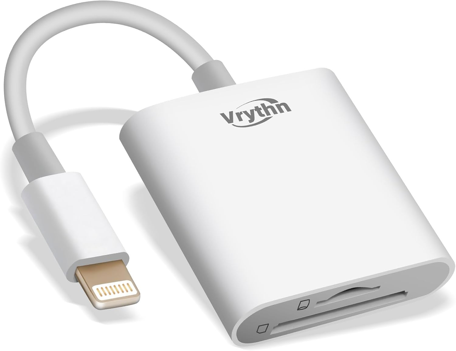 Lightning to SD Card Reader for Iphone/Ipad, Vrythn Memory Card Reader with Dual Slot for SD/TF Card Plug and Play, SD Card Viewer Lightning to Microsd Camera Adapter-St/Tf Card Reader image number 6