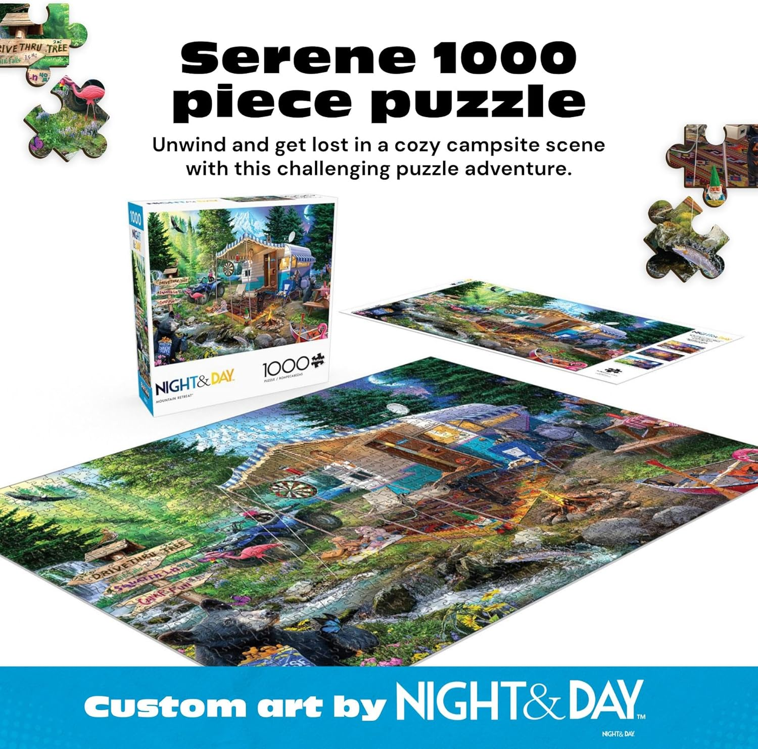 Buffalo Games - Mountain Retreat - 1000 Piece Jigsaw Puzzle image number 3