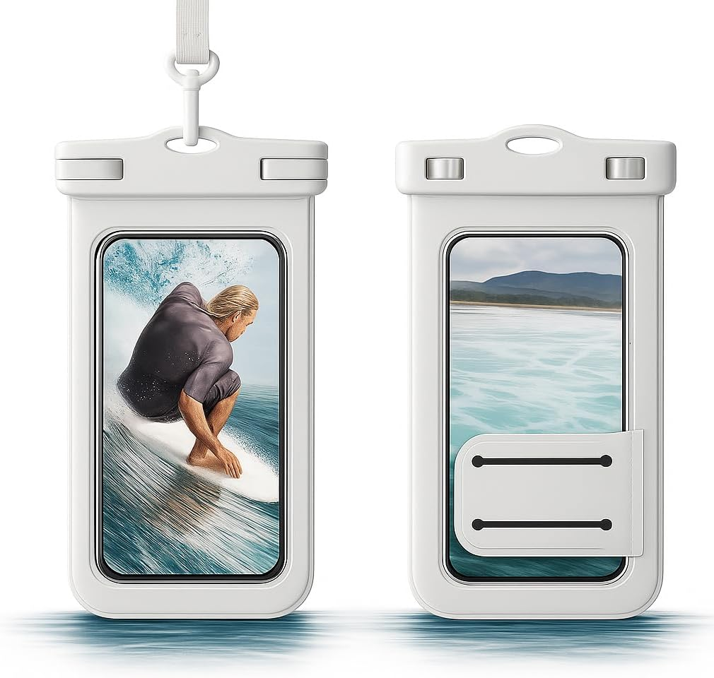 Yuexitech Waterproof Phone Case for Swimming,Ipx8 Waterproof Phone Pouch，Underwater Phone Cases for Iphone 16 15 14 13 12 Pro XS, Samsung S24 S23 S22, Huawei P60 Mate 60 up to 7.2" White image number 4