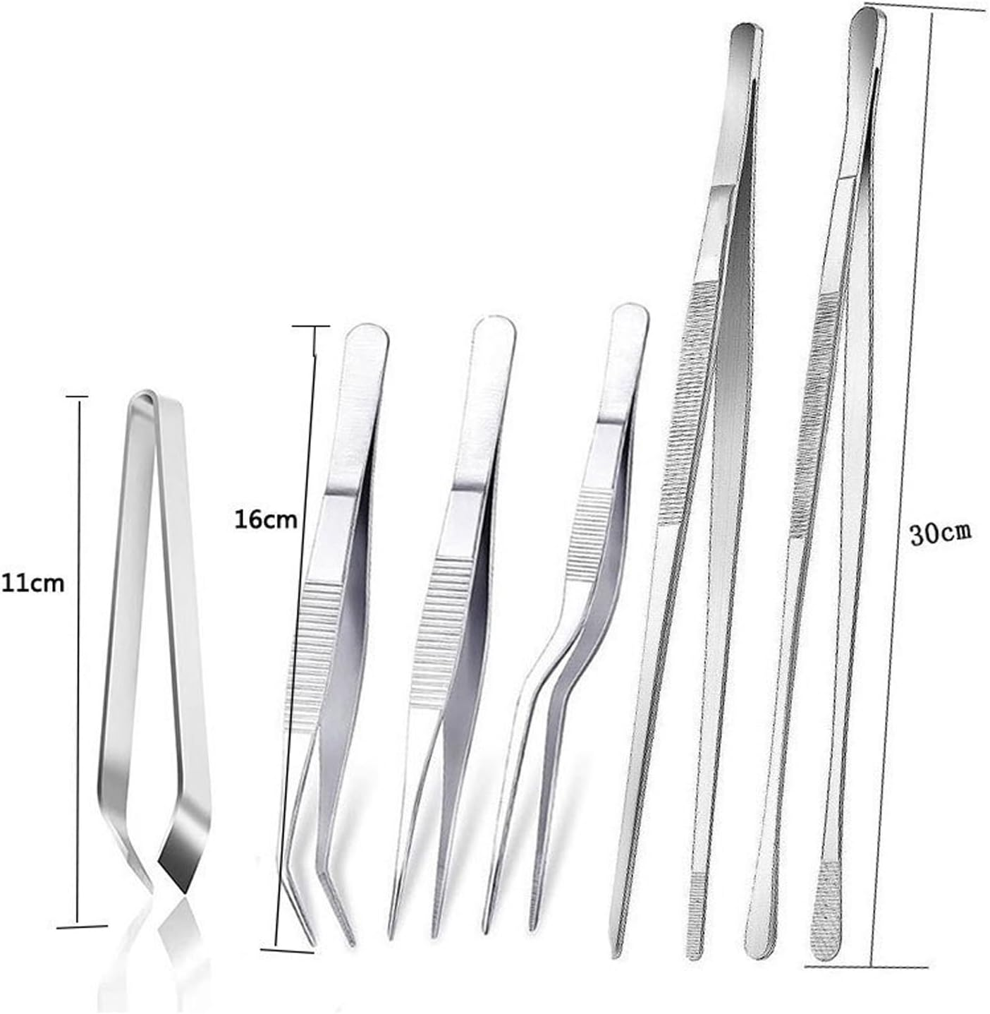 6Pcs Stainless Steel Kitchen Tongs Set | Professional Chef Cooking Tongs for BBQ, Baking & Seafood | Non-Slip & Rust-Proof Design | Multi-Purpose Kitchen Essentials for Home & Commercial Use image number 3