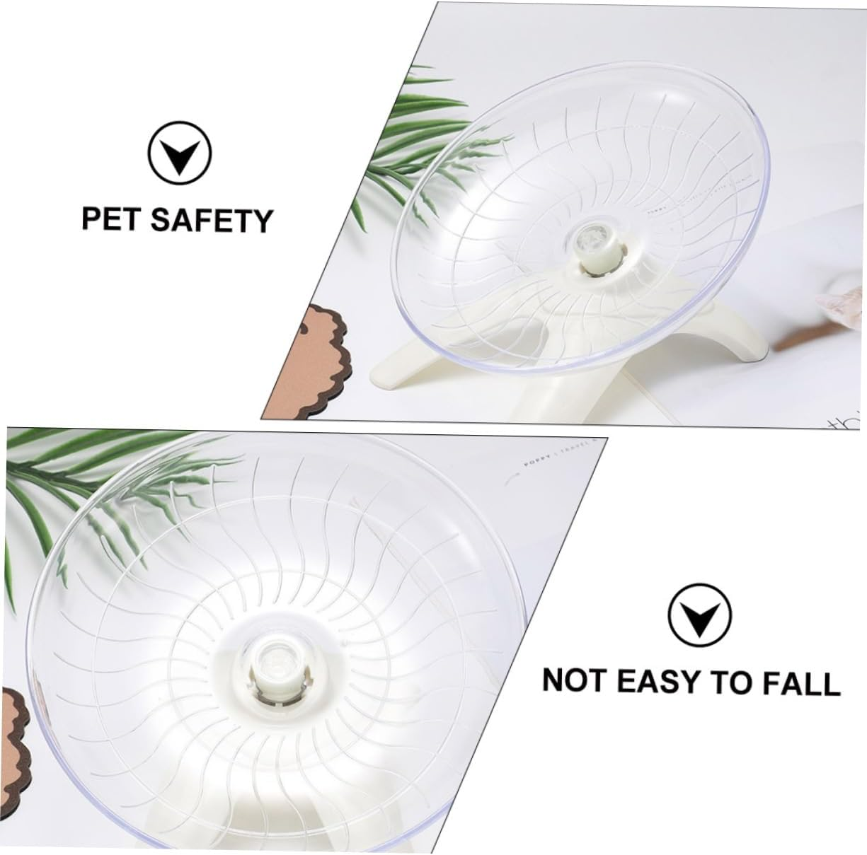 Beavorty Hamster Toys for Hamster Exercise Wheel Animal Interactive Pet Jogging Exercise Toys Silent Running Disc Detachable Design for Small Animals Random Color