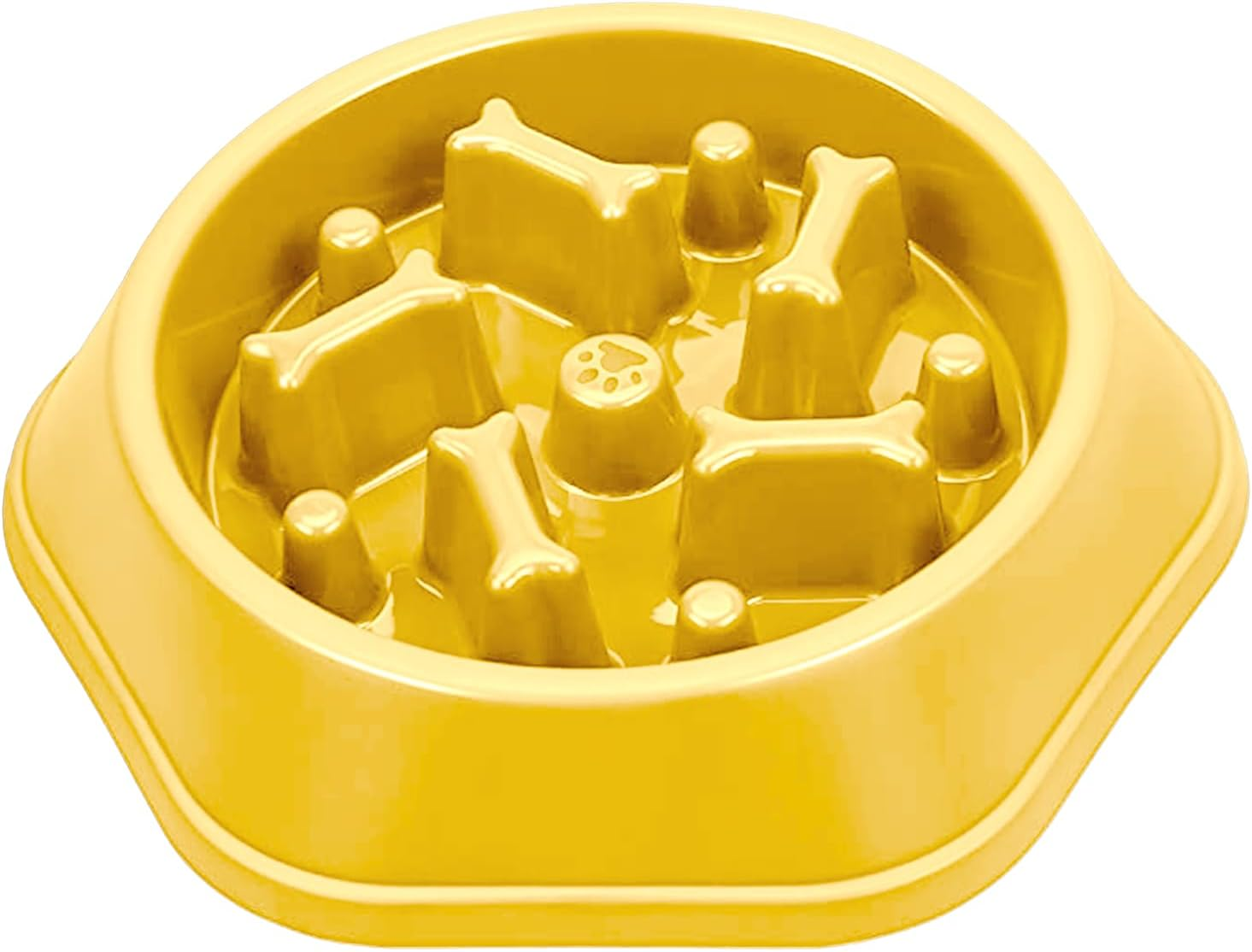 Large 500Ml Slow Feeder Dog Bowl - Interactive Pet Feeder Anti-Slip Base to Promote Healthy Eating, Reduce Overeating, Bloating, Vomiting, and Obesity - (Yellow) image number 4